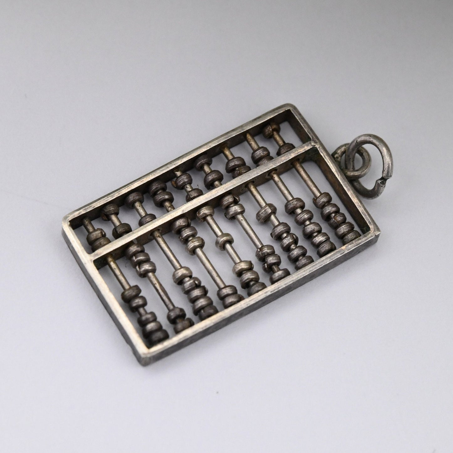 Vintage Silver Abacus Charm Pendant - Ancient Counting Tool | Charm Bracelet | Maths Gift | Moving Articulated Charm