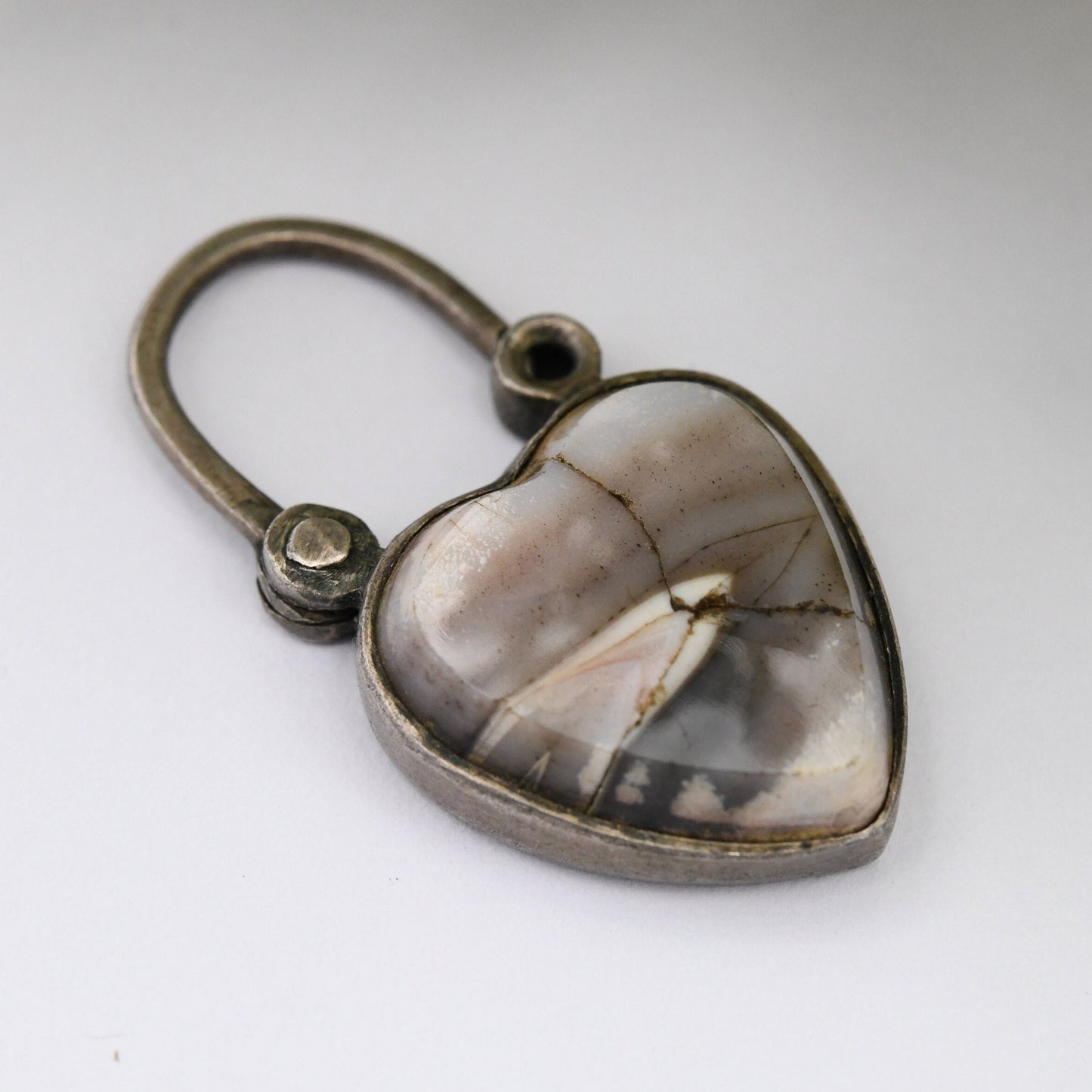 Antique Victorian Agate Heart Padlock Pendant