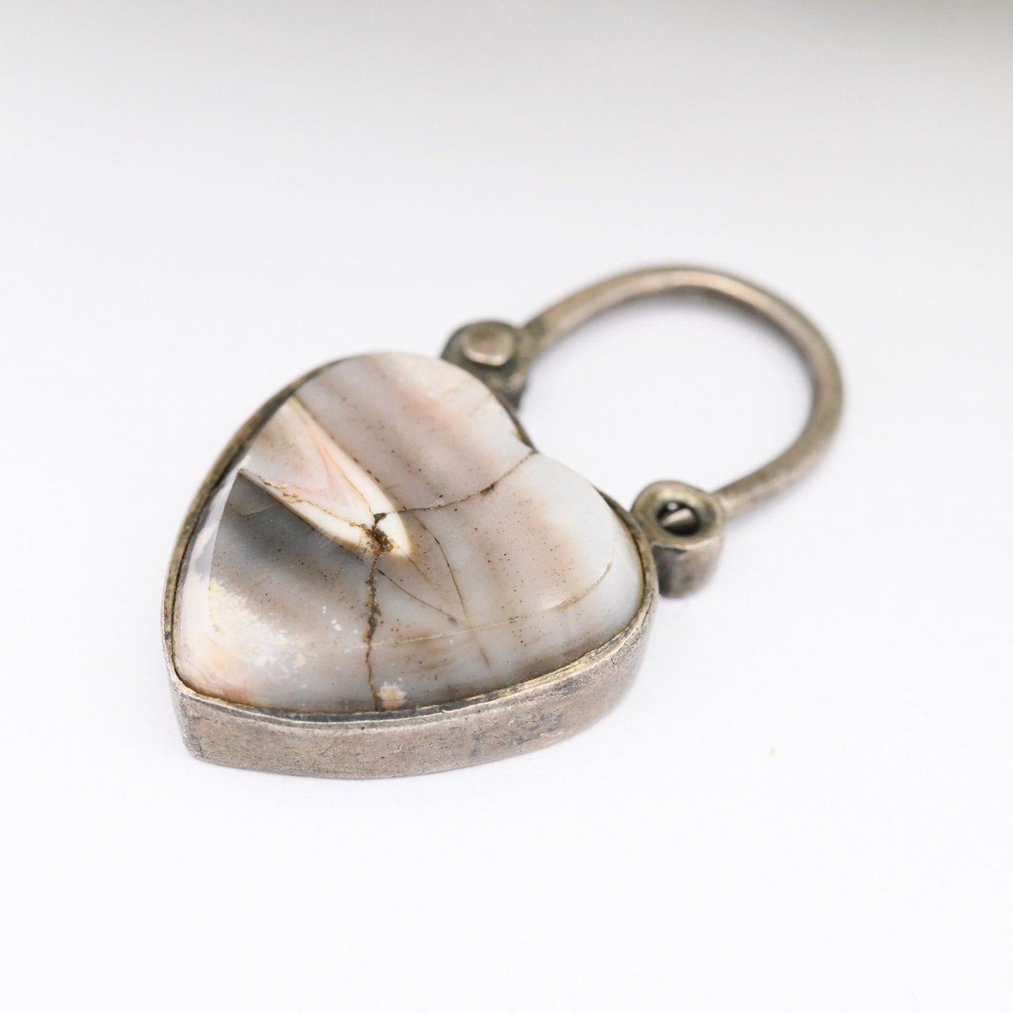 Antique Victorian Agate Heart Padlock Pendant