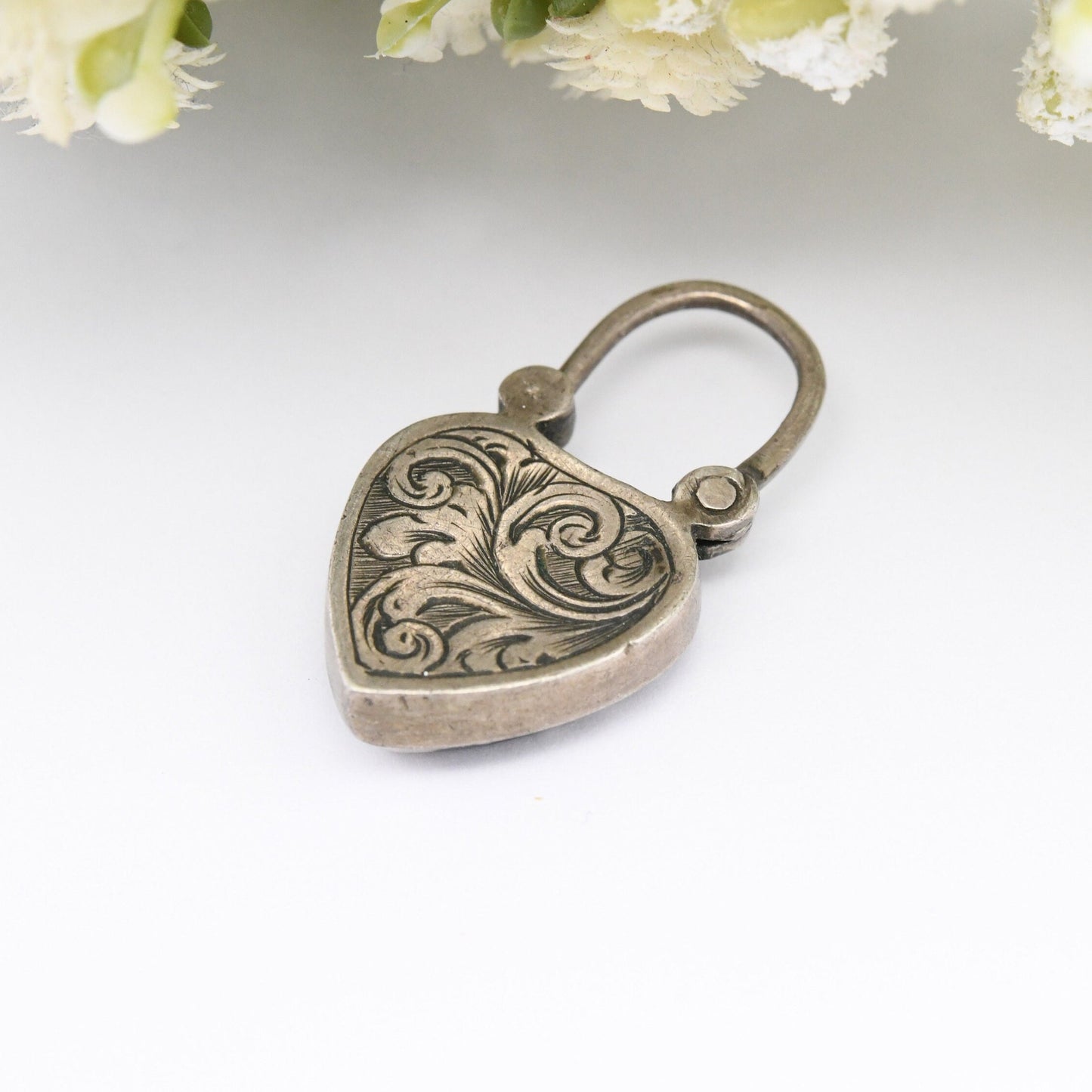 Antique Victorian Agate Heart Padlock Pendant