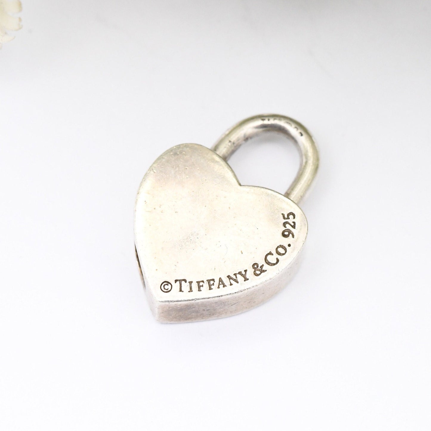 Please Return to Tiffany & Co Heart Padlock Opening Charm Pendant