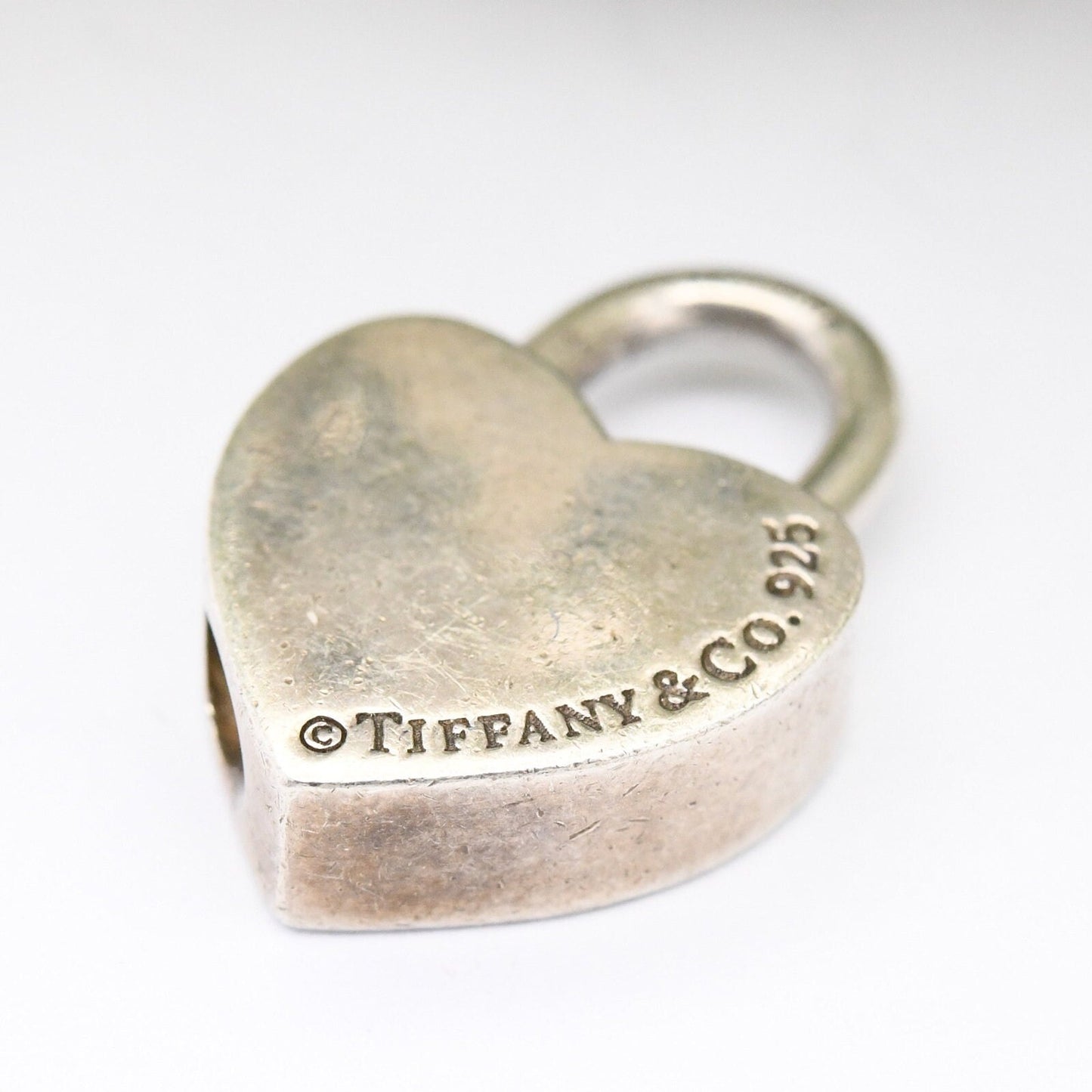 Please Return to Tiffany & Co Heart Padlock Opening Charm Pendant