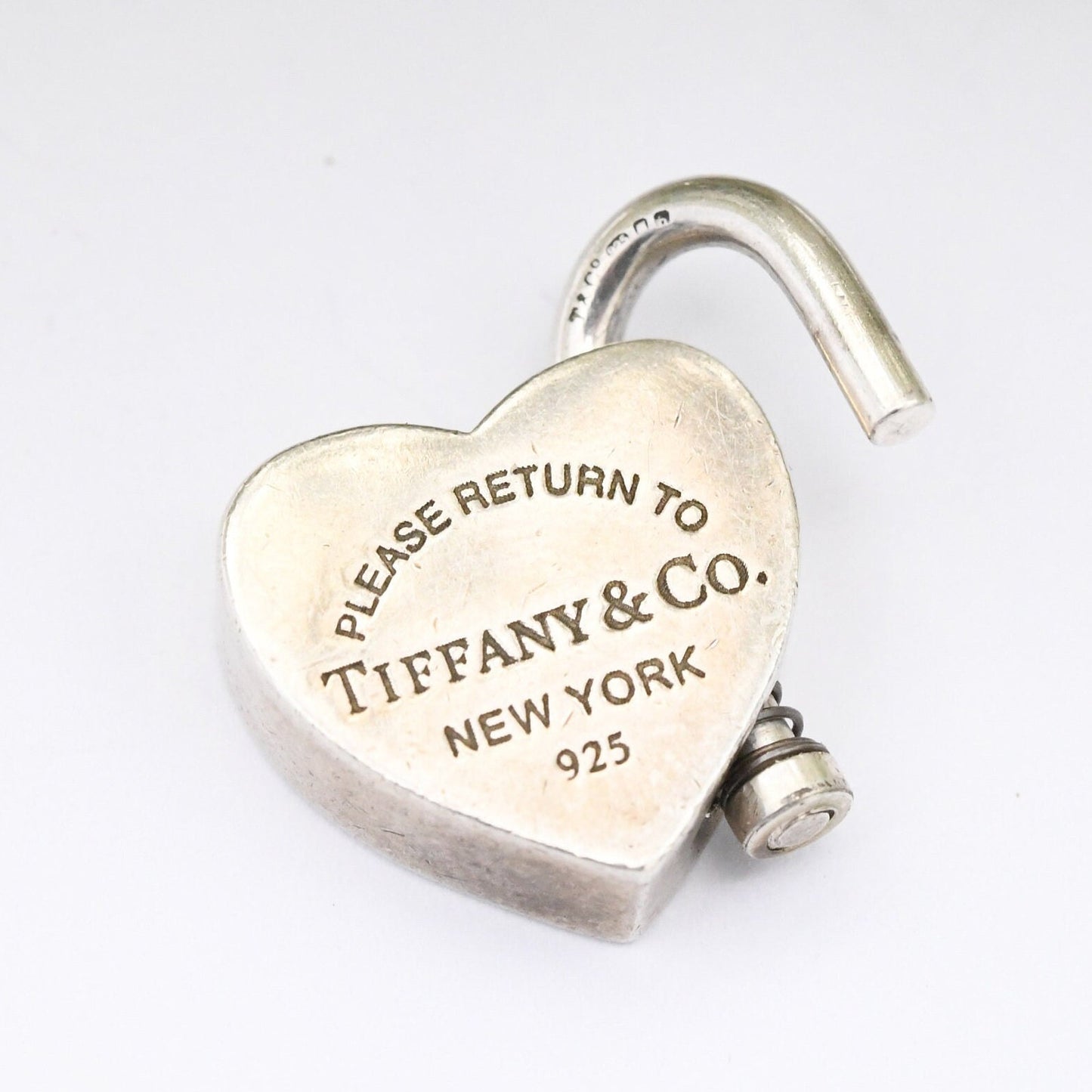 Please Return to Tiffany & Co Heart Padlock Opening Charm Pendant