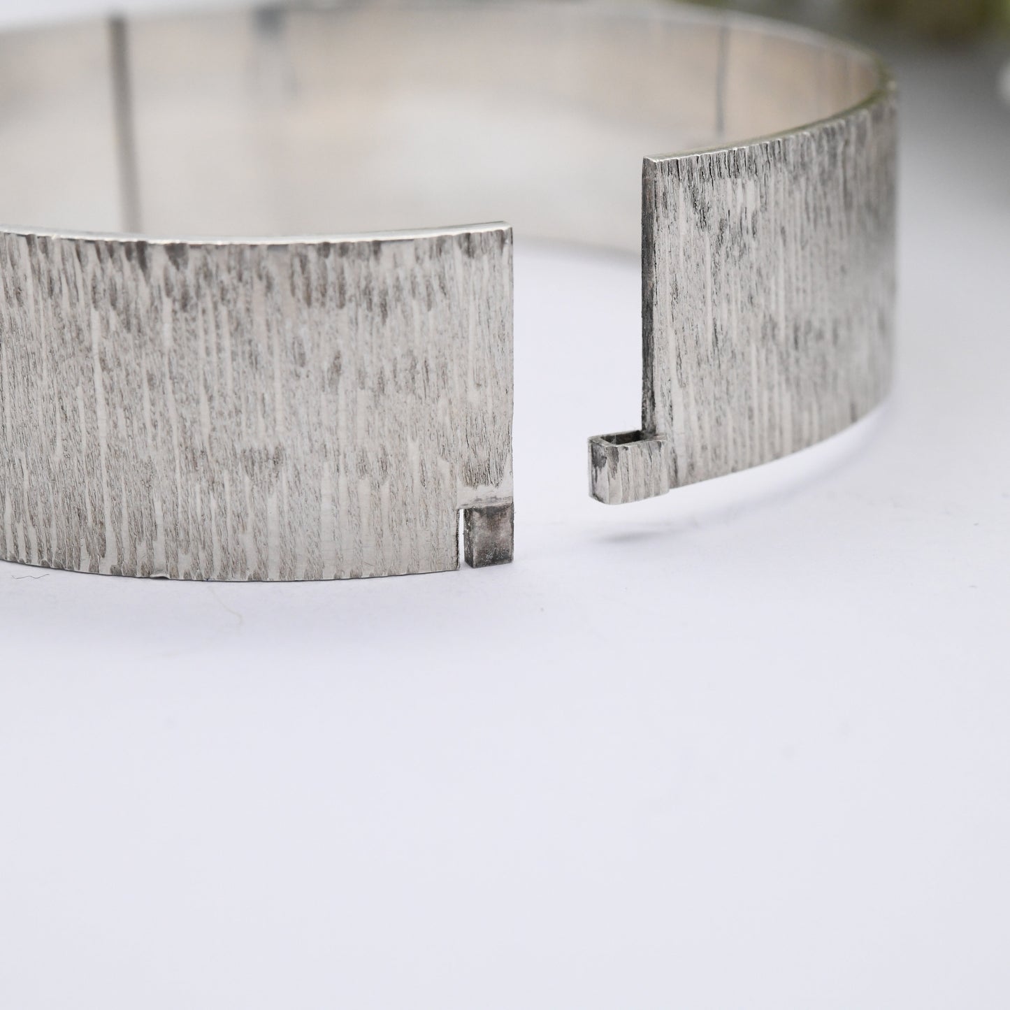 Vintage Sterling Silver Textured Bangle Bracelet 1979 by Bracelon B Ltd
