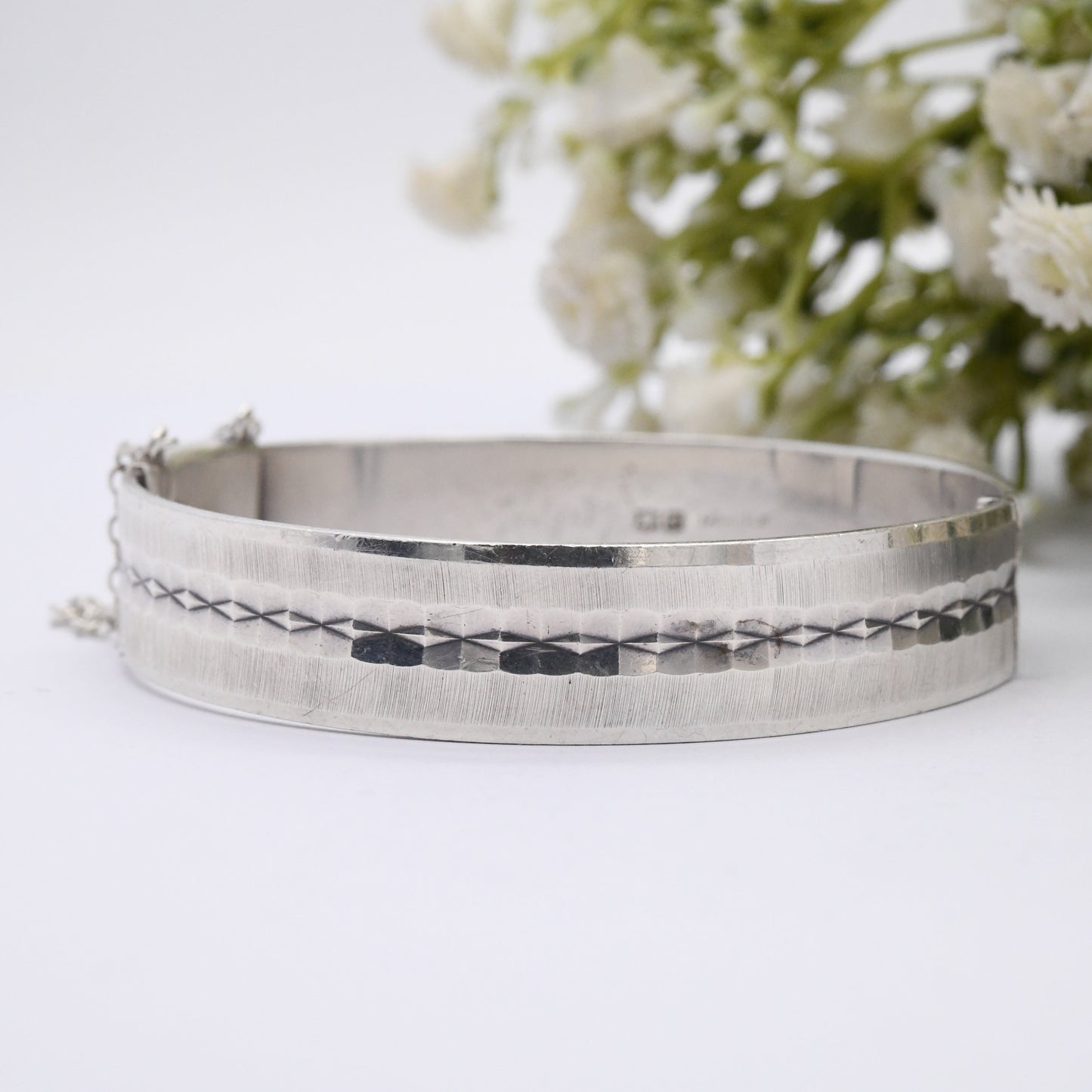 Vintage Sterling Silver Bangle Bracelet 1967 by Monomil MM
