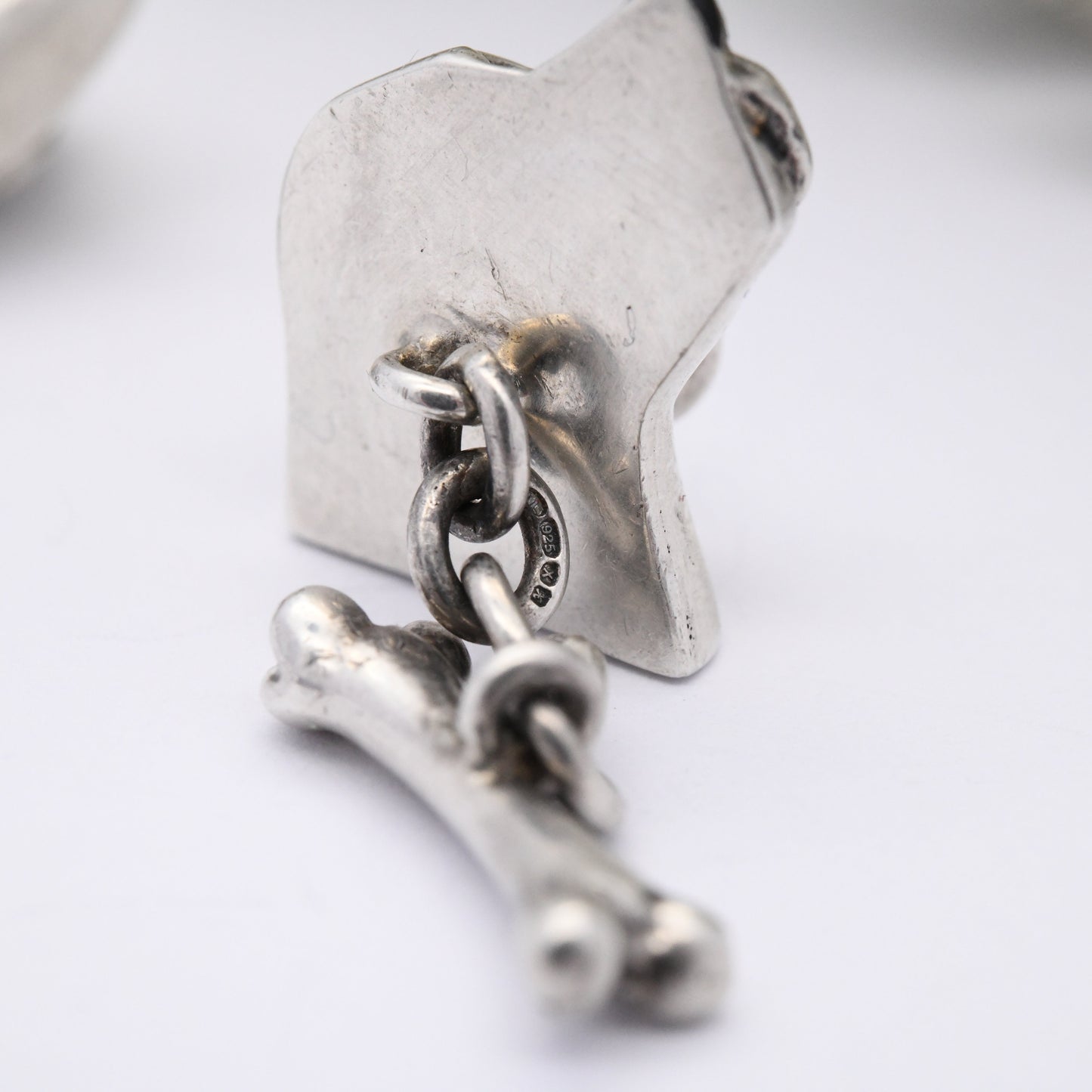 Vintage Links of London Sterling Silver Dog and Bone Cufflinks 1997