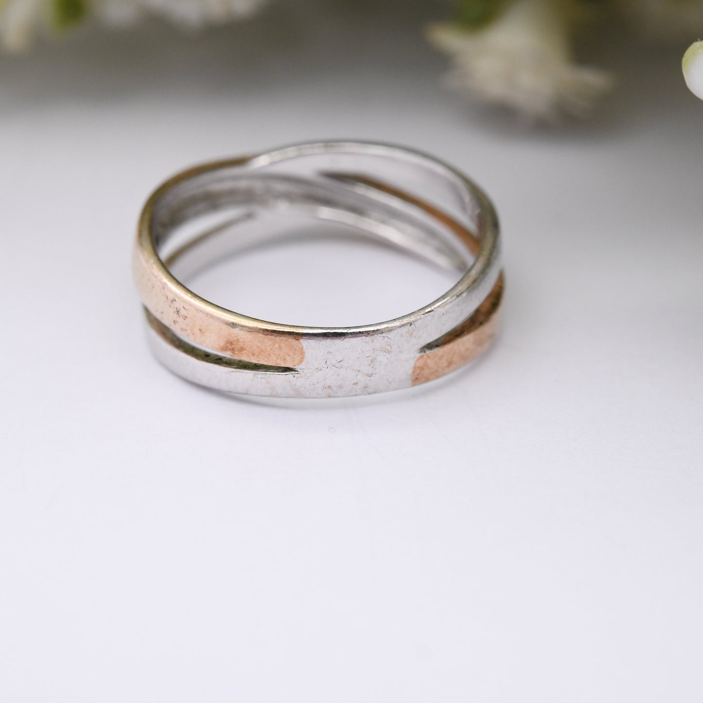 Sterling Silver Crossed Band Ring