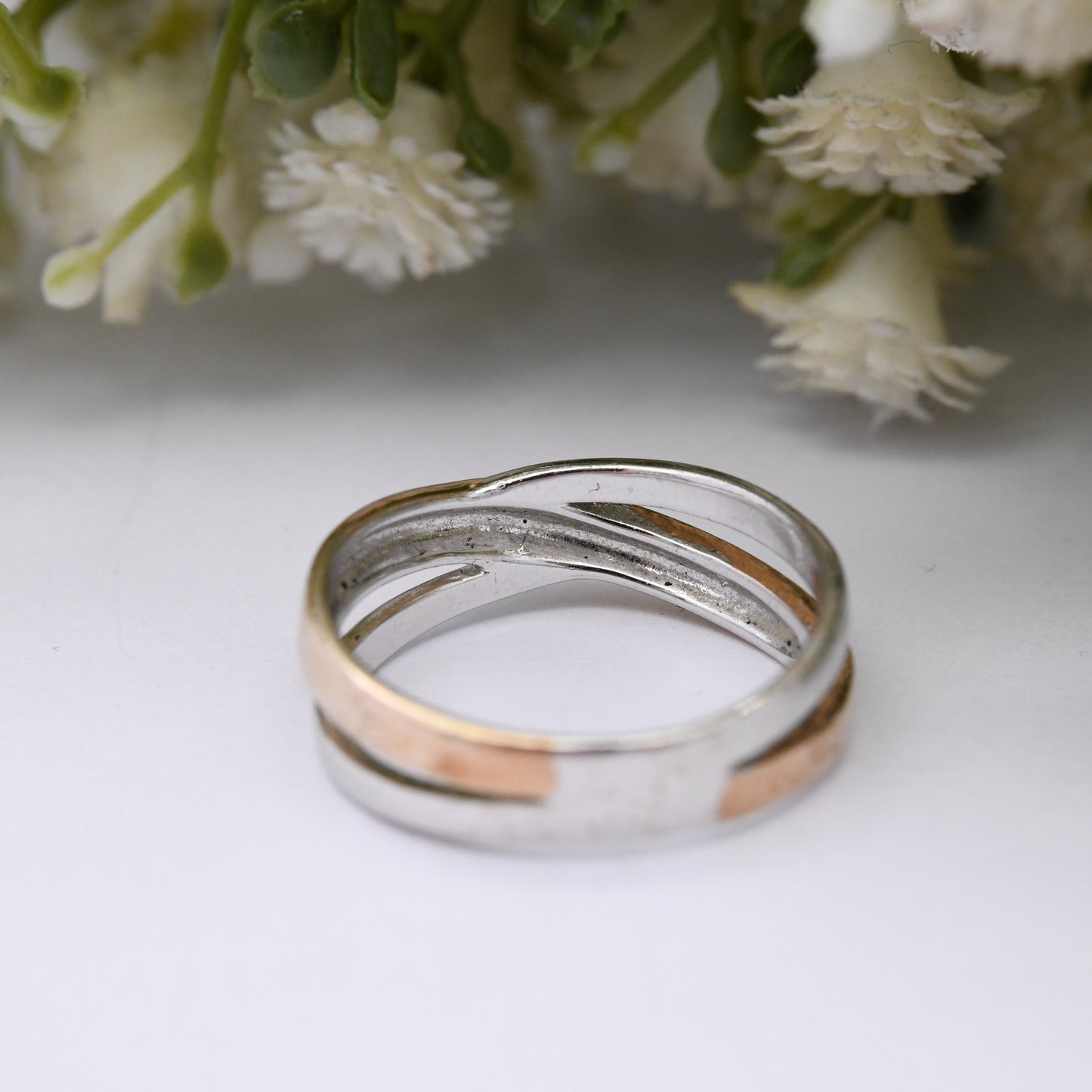 Sterling Silver Crossed Band Ring