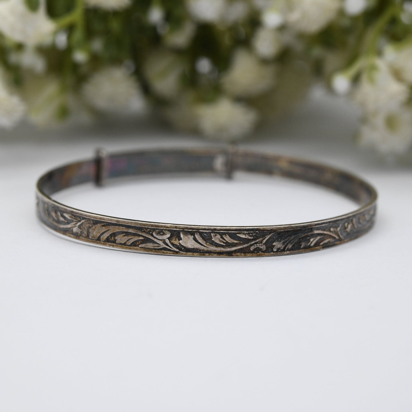 Vintage Sterling Silver Expanding Bangle Bracelet 1981