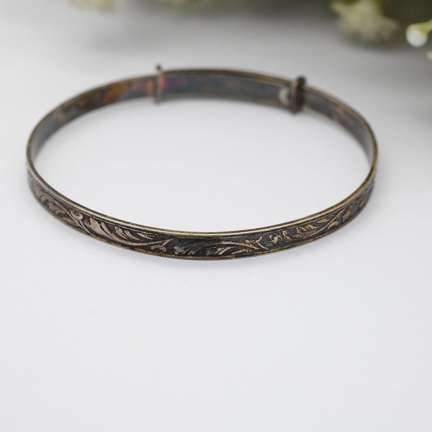 Vintage Sterling Silver Expanding Bangle Bracelet 1981