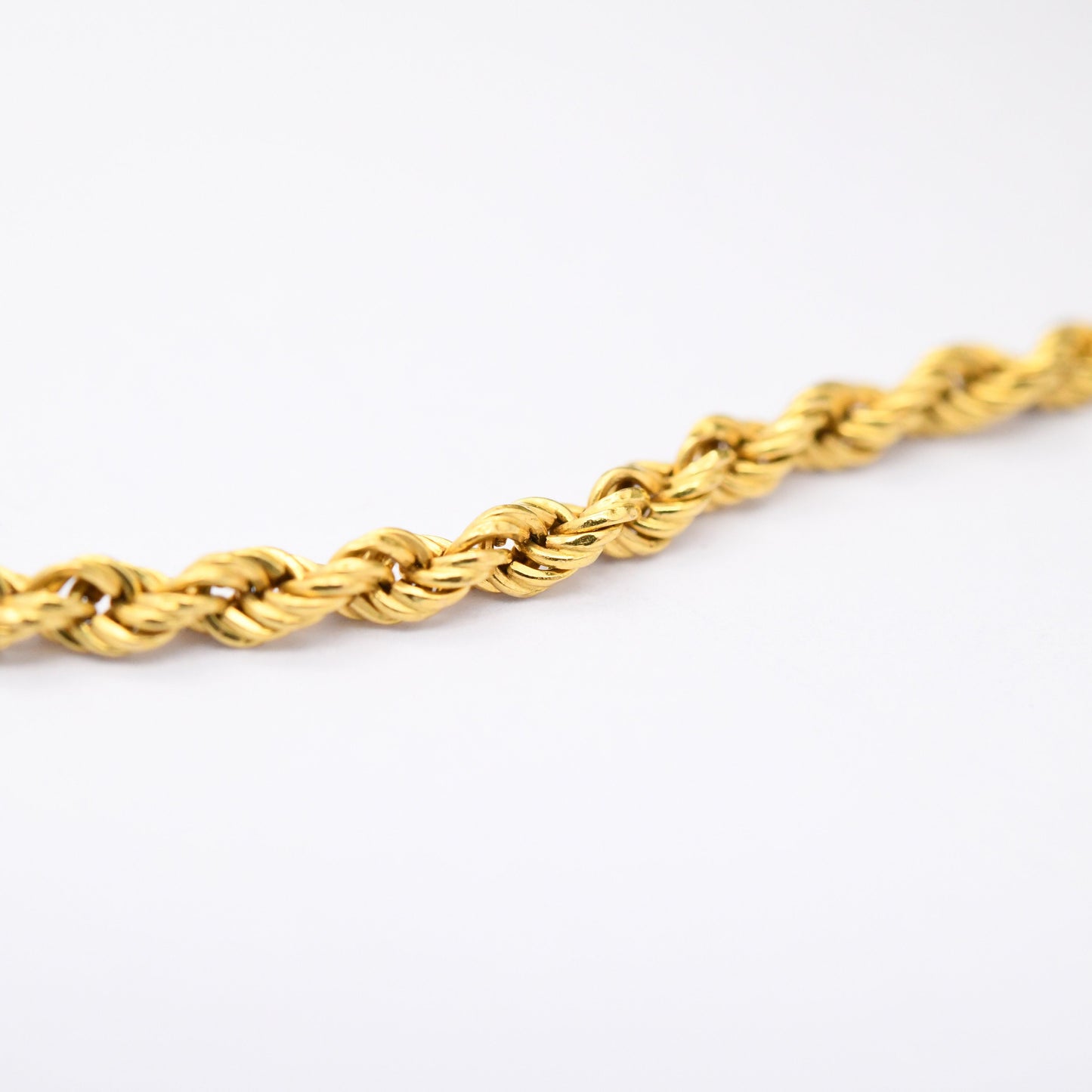 Vintage 9ct Gold Rope Chain Bracelet