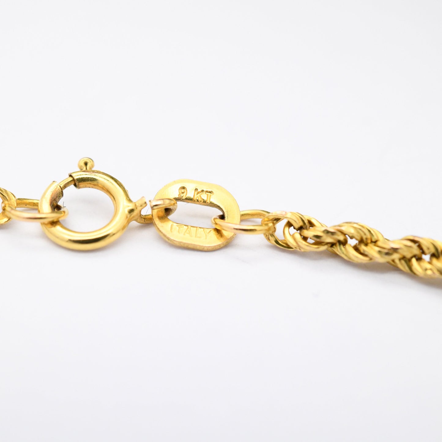 Vintage 9ct Gold Rope Chain Bracelet