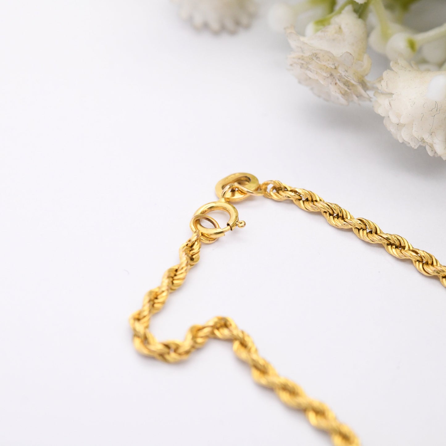 Vintage 9ct Gold Rope Chain Bracelet