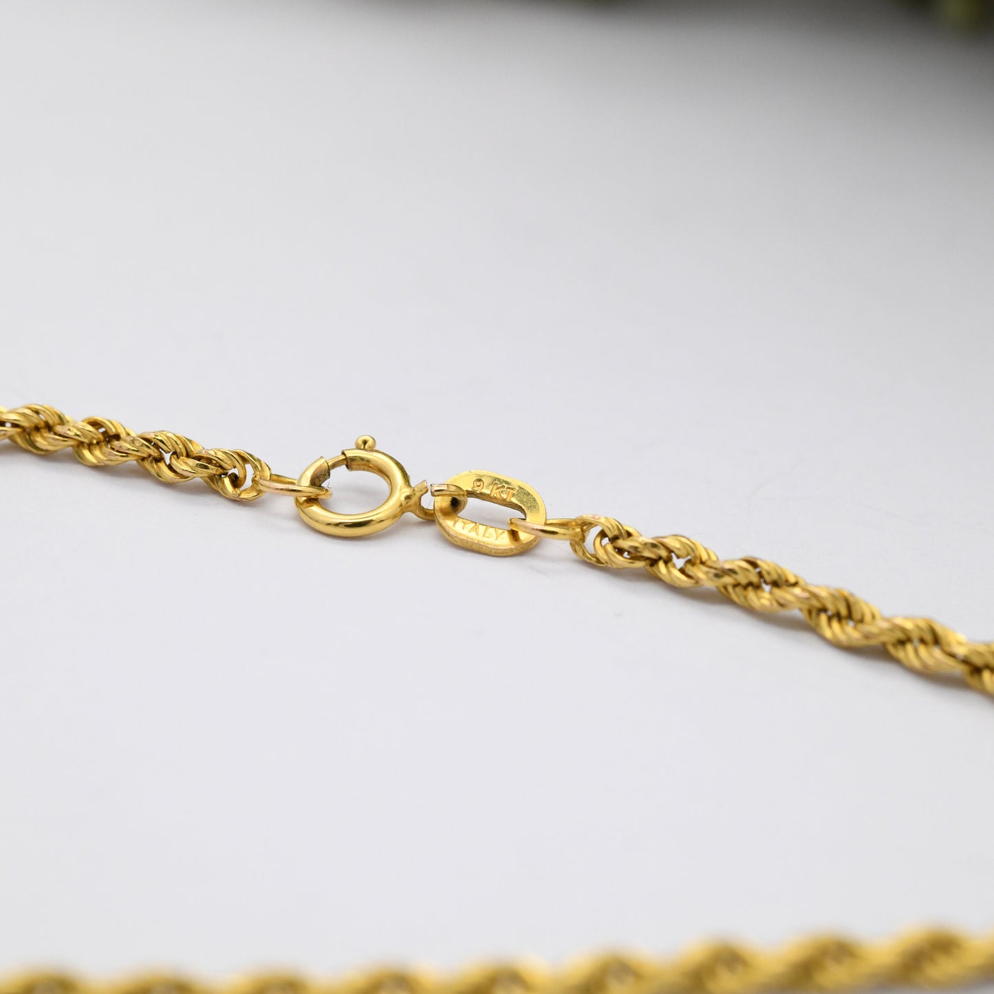 Vintage 9ct Gold Rope Chain Bracelet