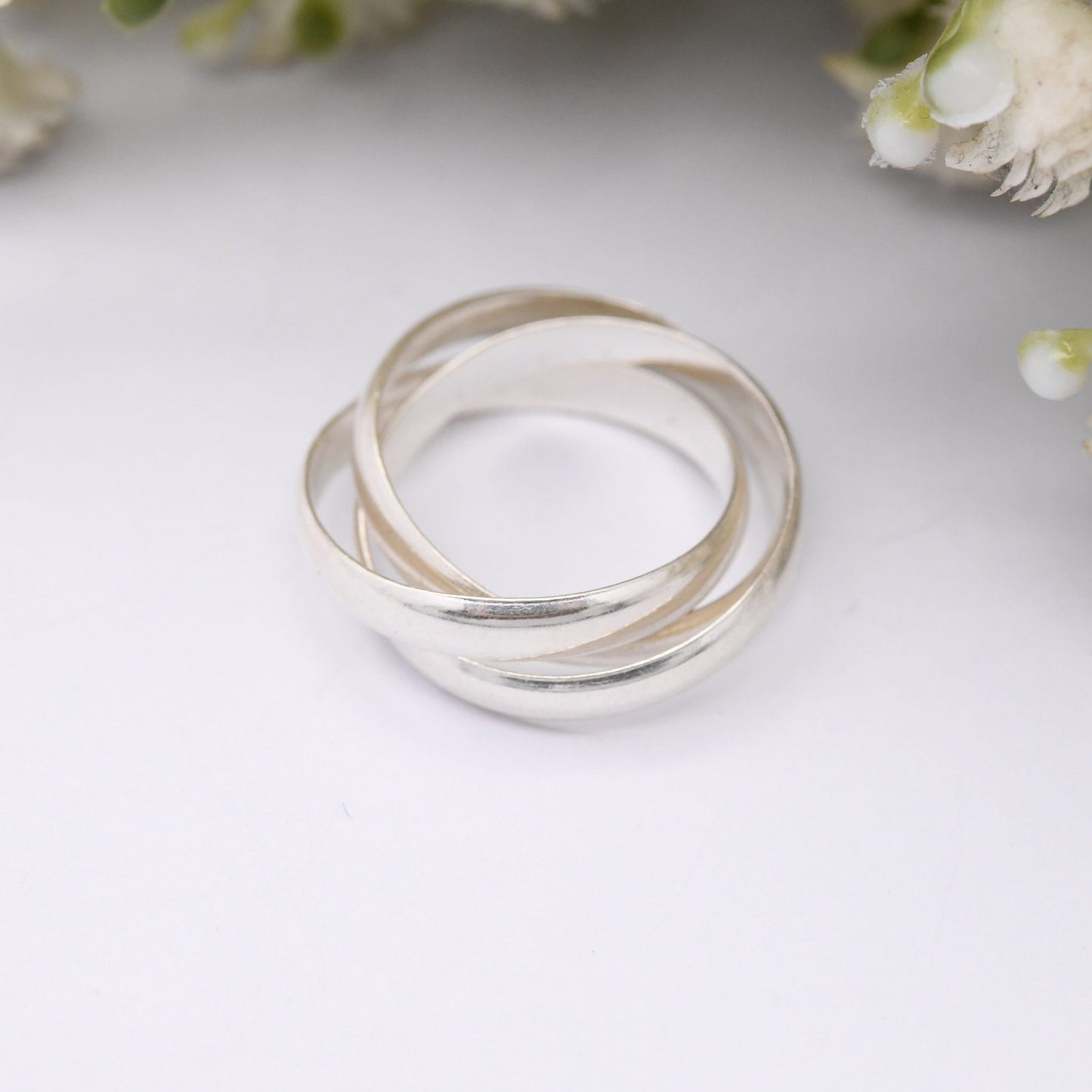 Vintage Sterling Silver Russian Wedding Band Ring