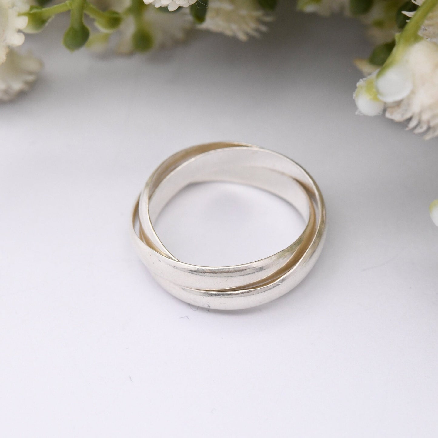 Vintage Sterling Silver Russian Wedding Band Ring