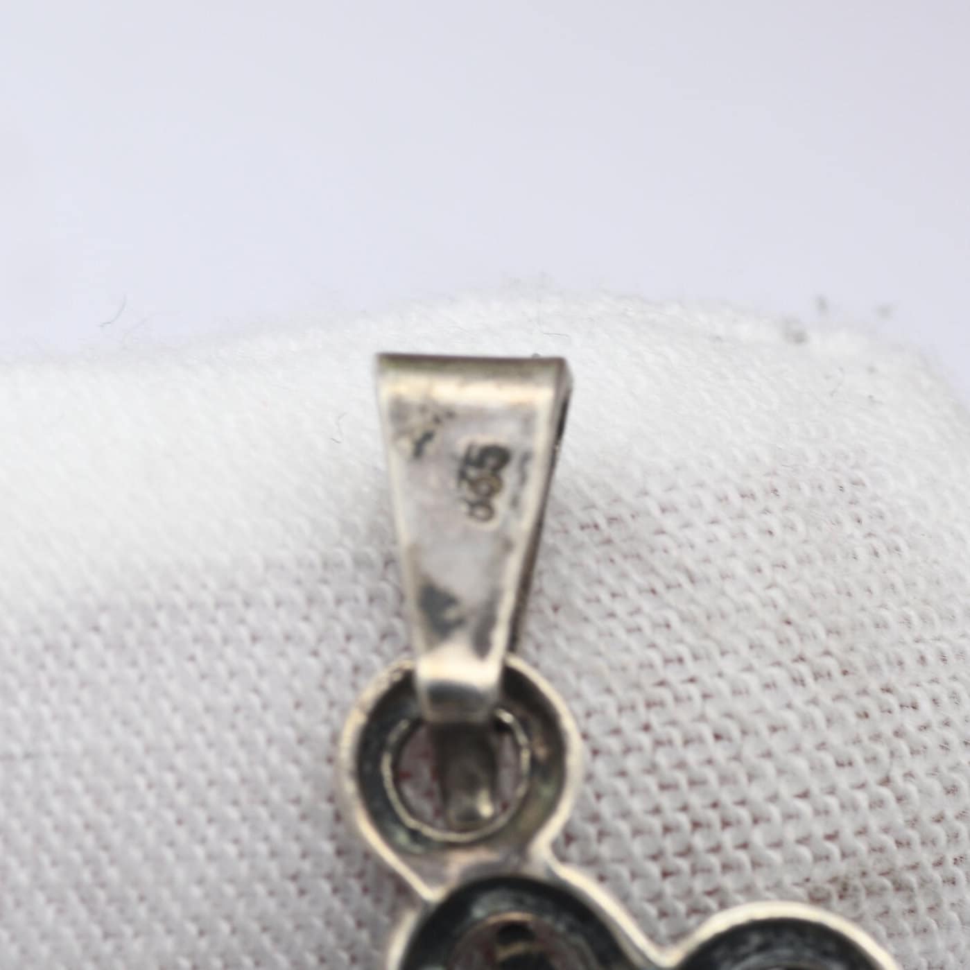 Antique European Silver Pendant with Large Blue Stone