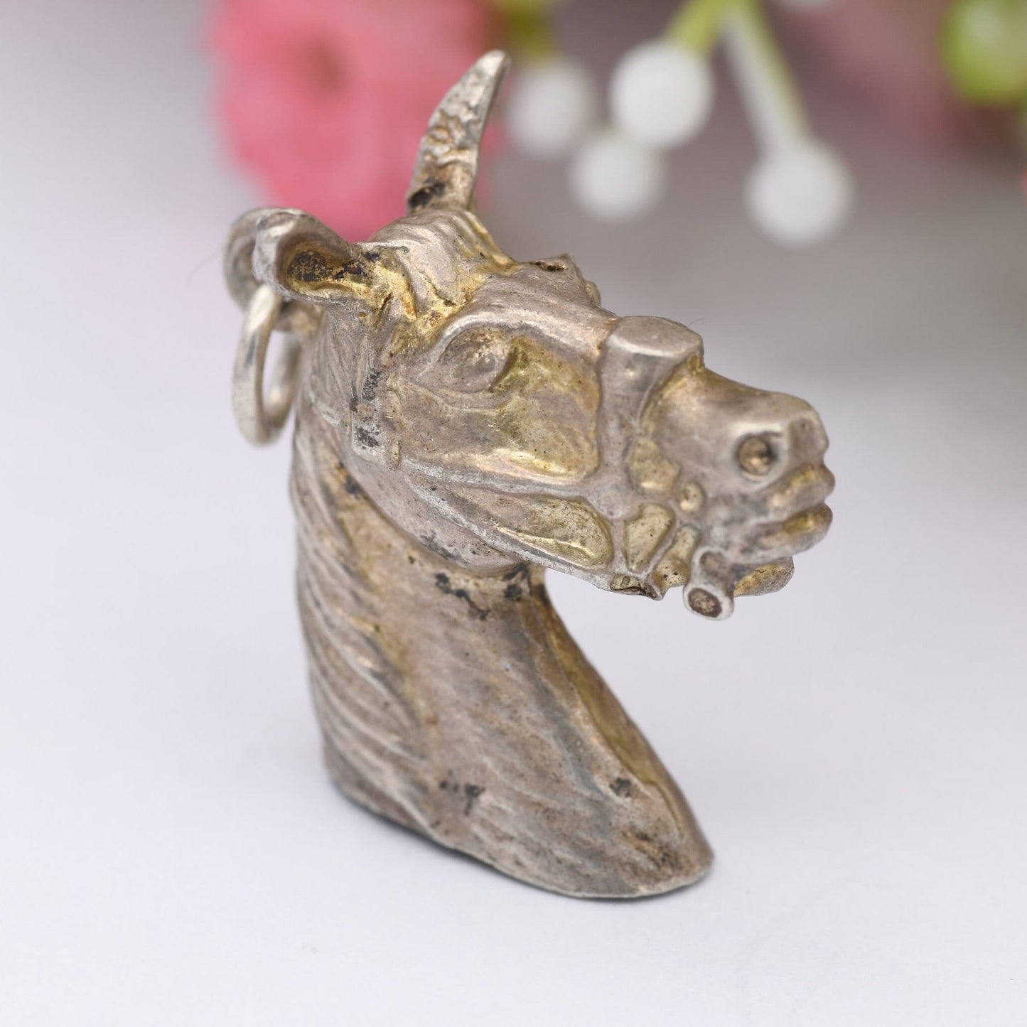Vintage Sterling Silver Horse Head Charm Pendant