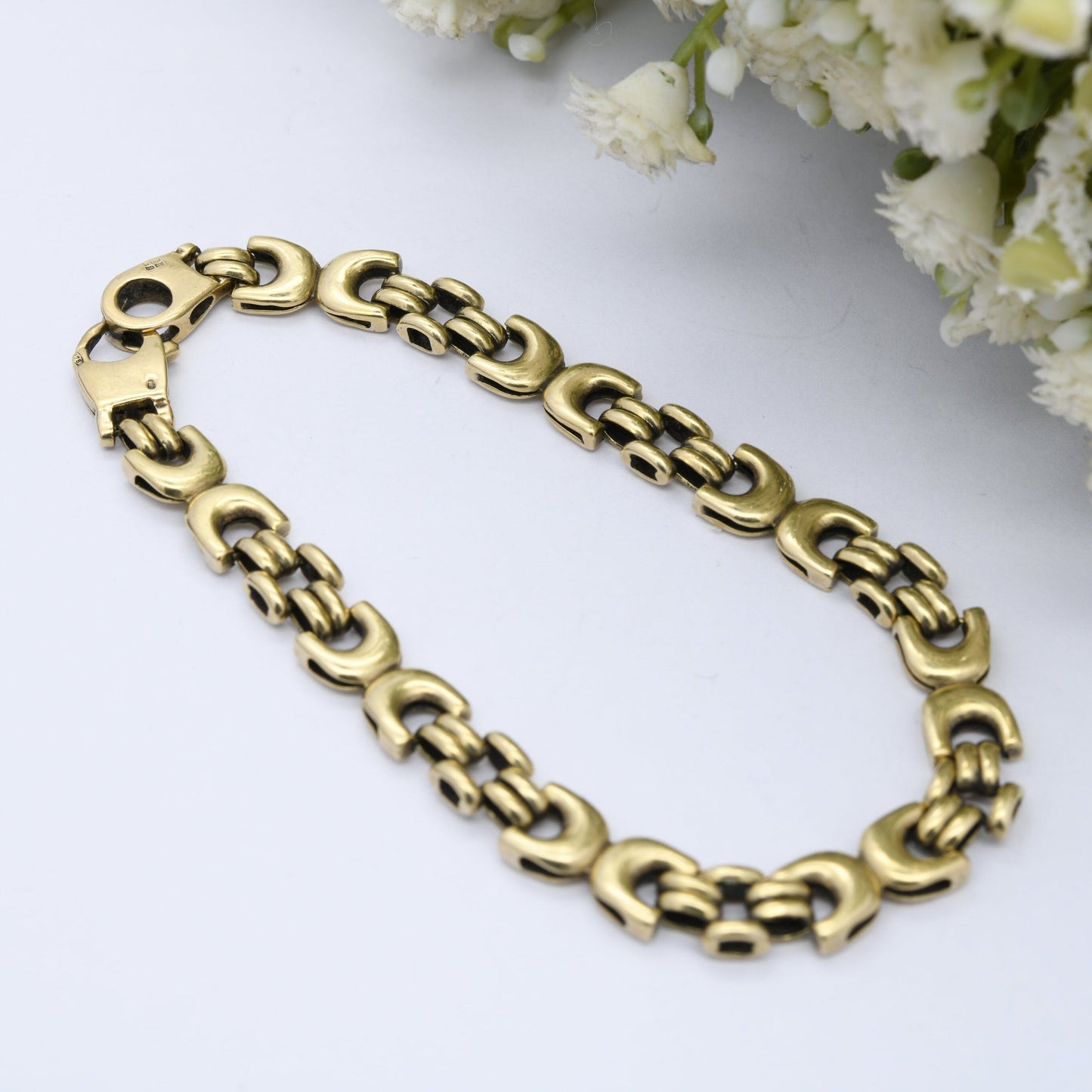 Vintage 9ct Gold Fancy Link Chain Bracelet