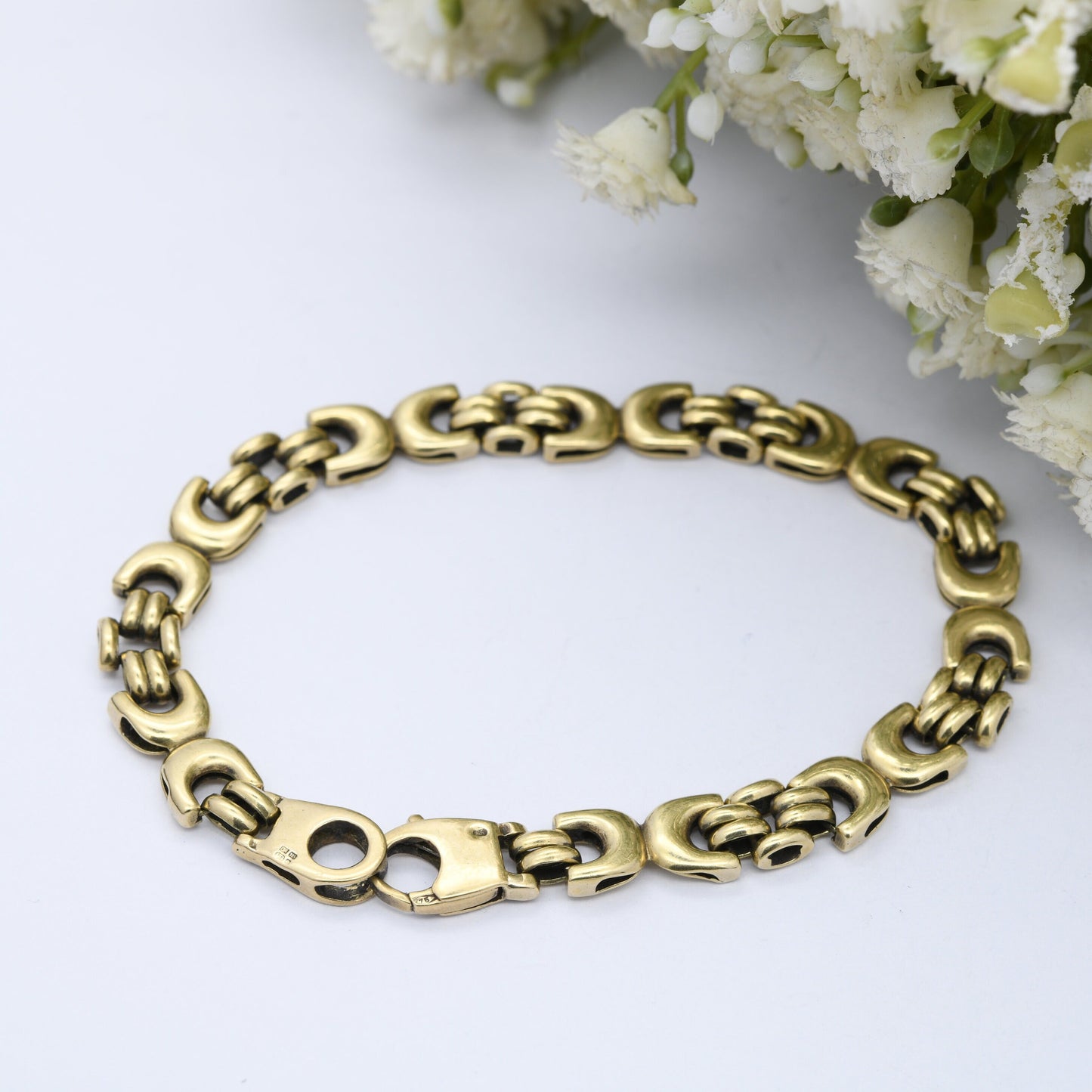 Vintage 9ct Gold Fancy Link Chain Bracelet