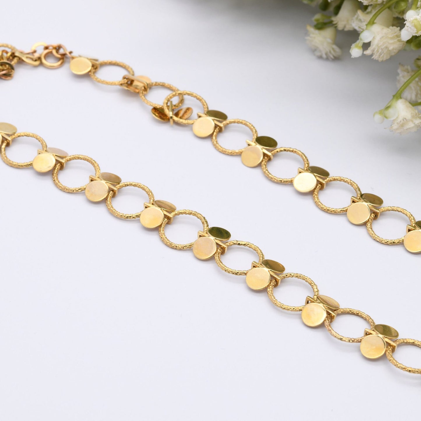 Vintage 9ct Gold Necklace with Pearl and Garnet Gemstone Pendant 1972