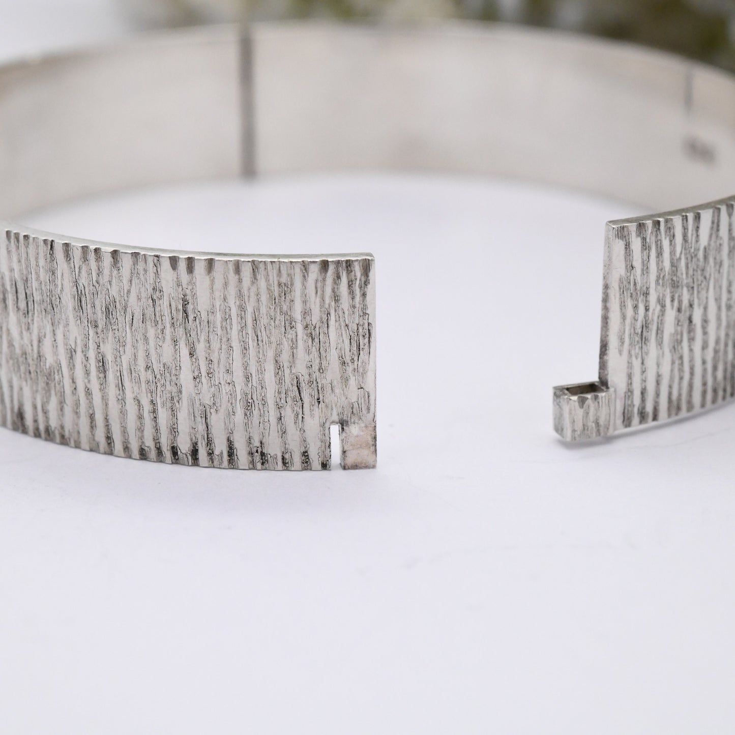 Vintage Sterling Silver Textured Bangle Bracelet 1979 by Bracelon B Ltd