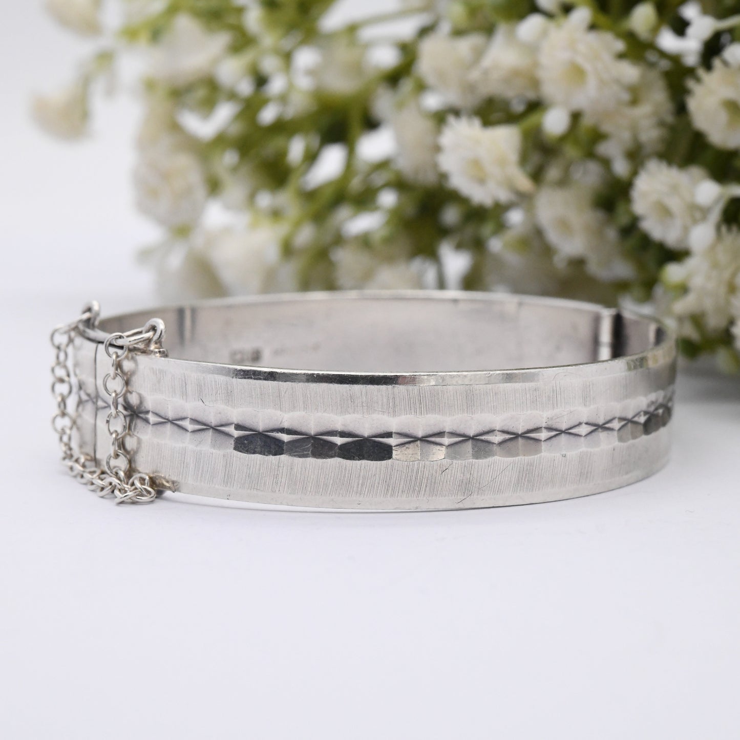 Vintage Sterling Silver Bangle Bracelet 1967 by Monomil MM