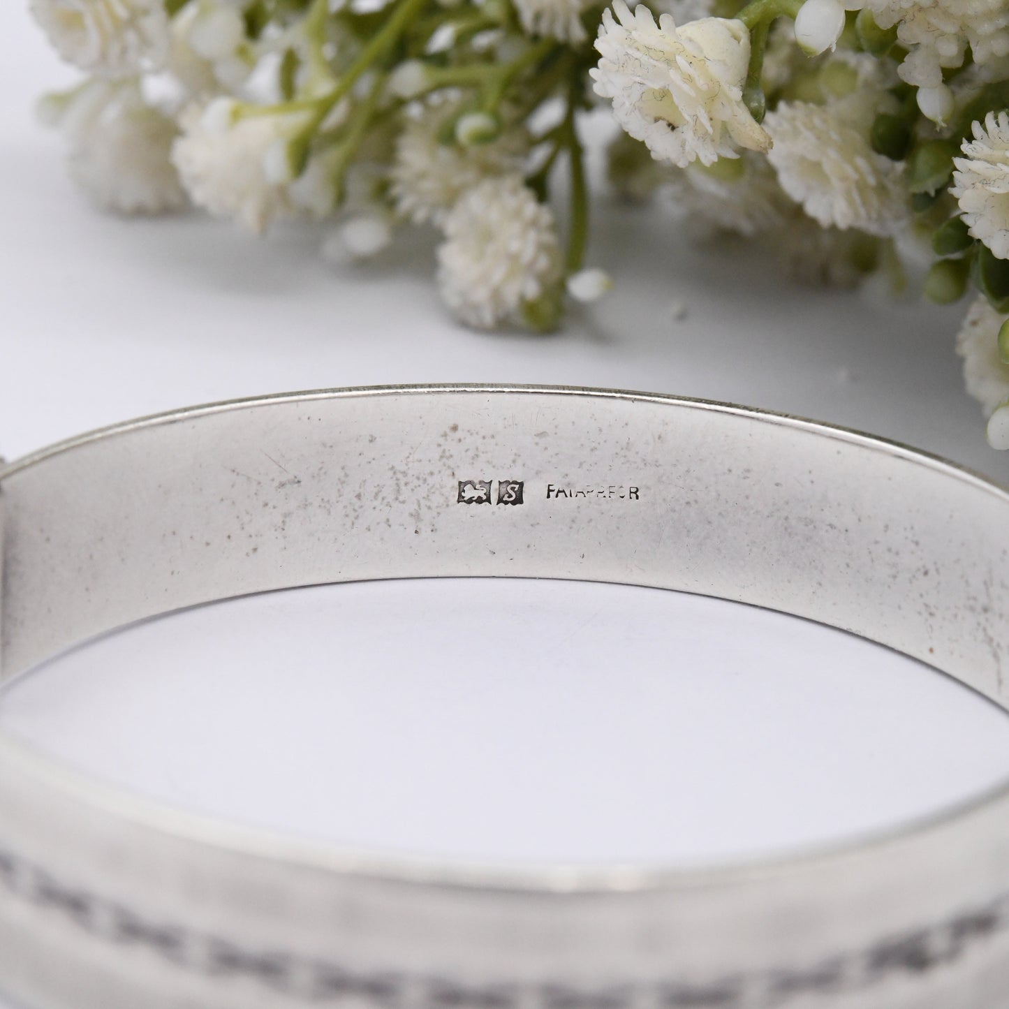Vintage Sterling Silver Bangle Bracelet 1967 by Monomil MM