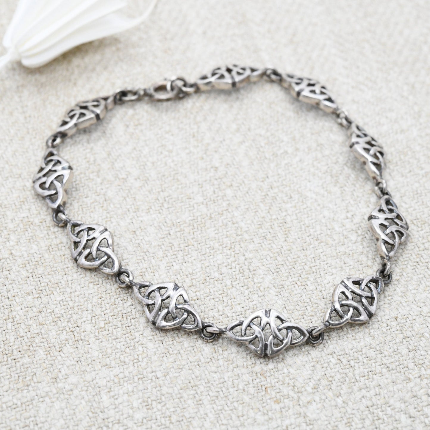 Vintage Kit Heath Sterling Silver Celtic Knot Panel Link Bracelet - Ornate Openwork Design | Pretty Everyday Silver Jewellery