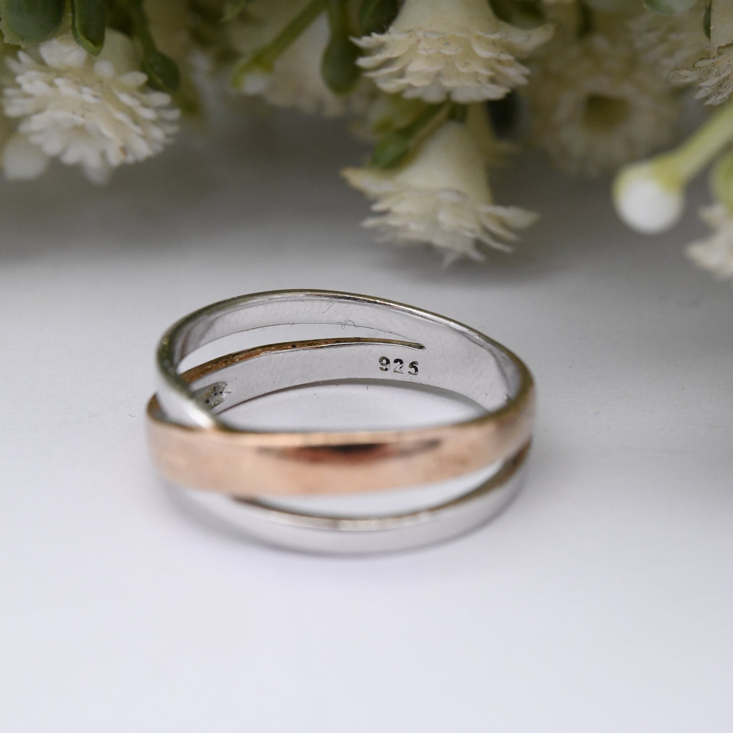 Sterling Silver Crossed Band Ring