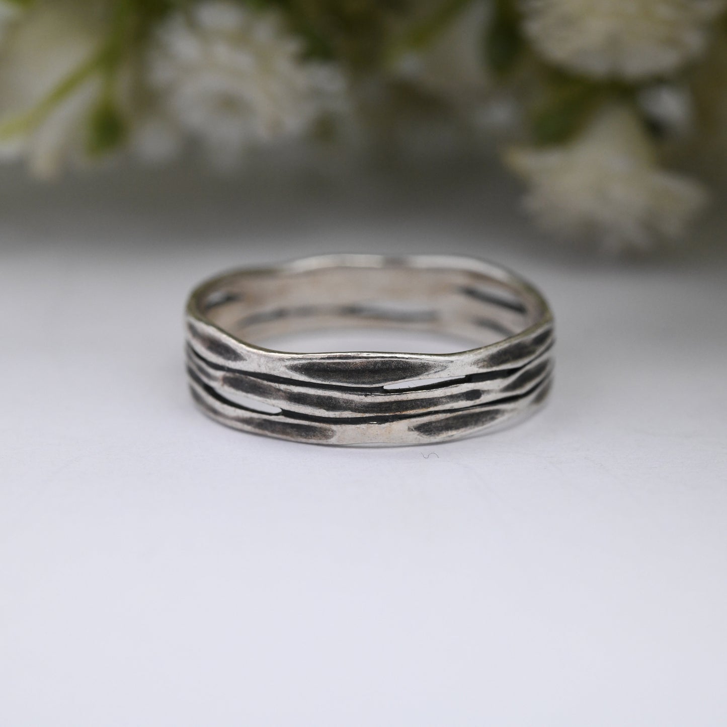 Vintage Sterling Silver Three Band Ring