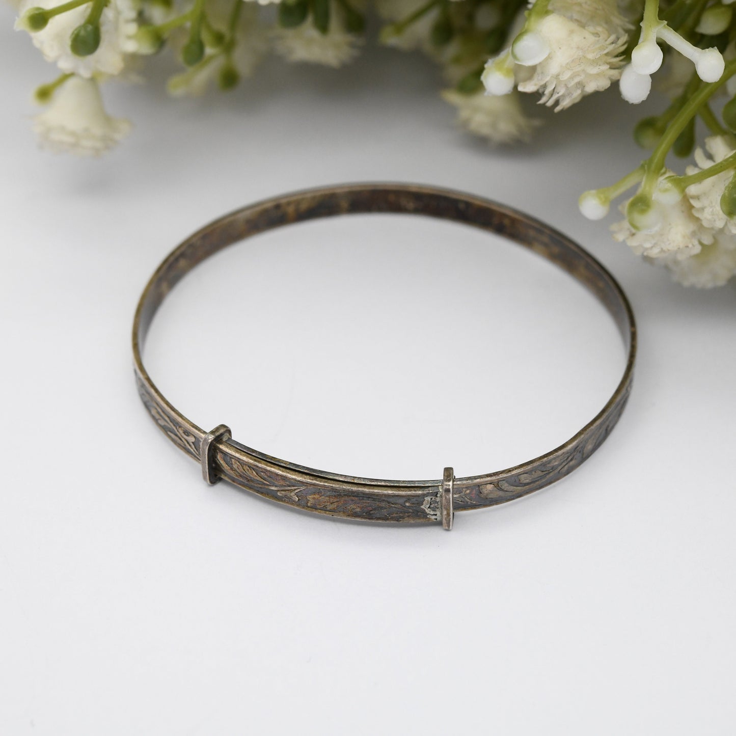 Vintage Sterling Silver Expanding Bangle Bracelet 1981