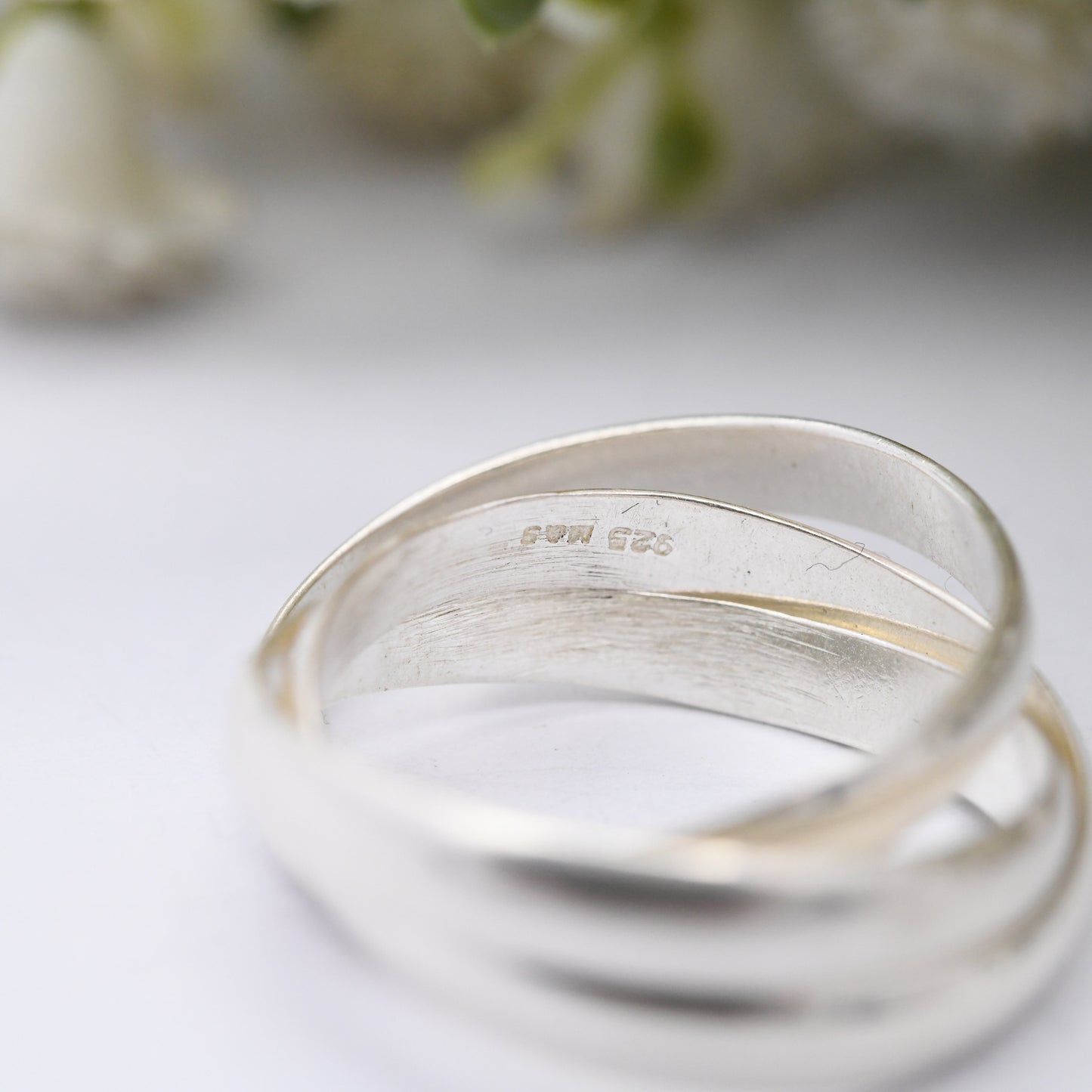 Vintage Sterling Silver Russian Wedding Band Ring