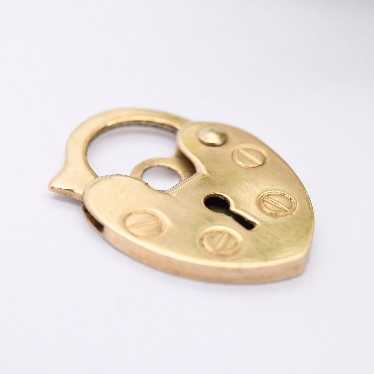 Vintage 9ct Gold Padlock Heart Clasp