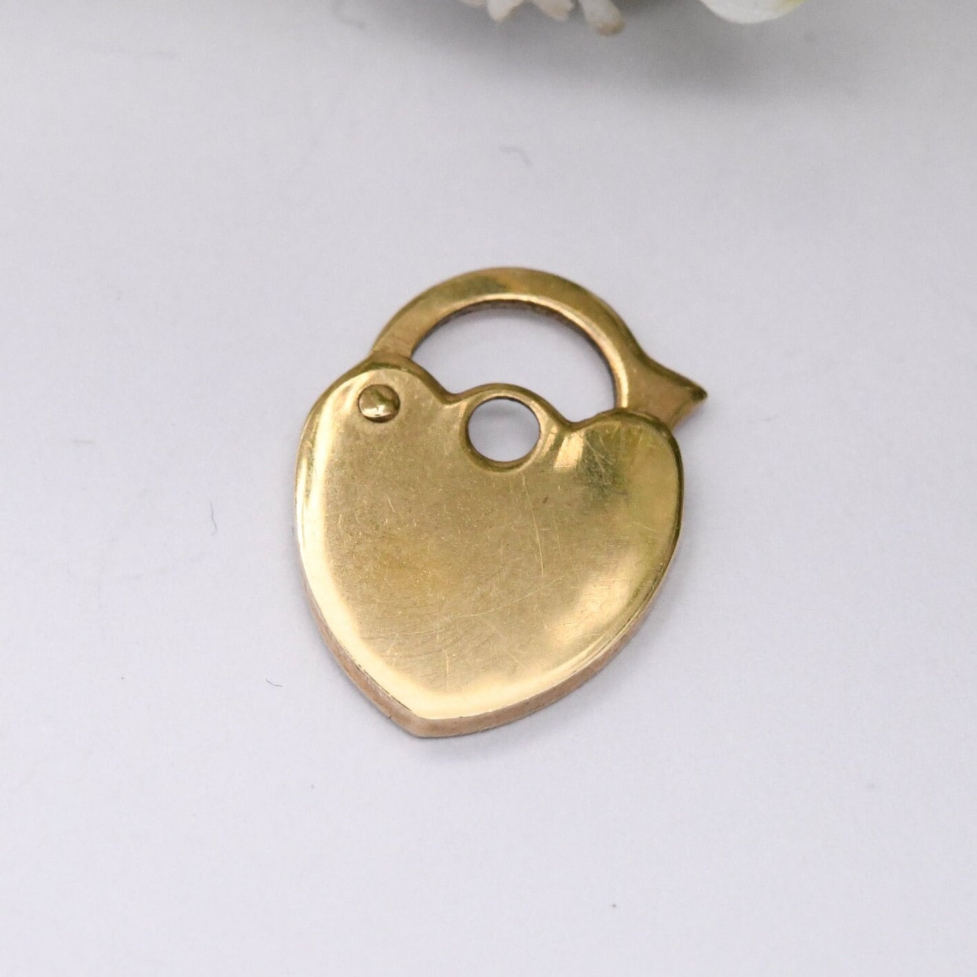 Vintage 9ct Gold Padlock Heart Clasp