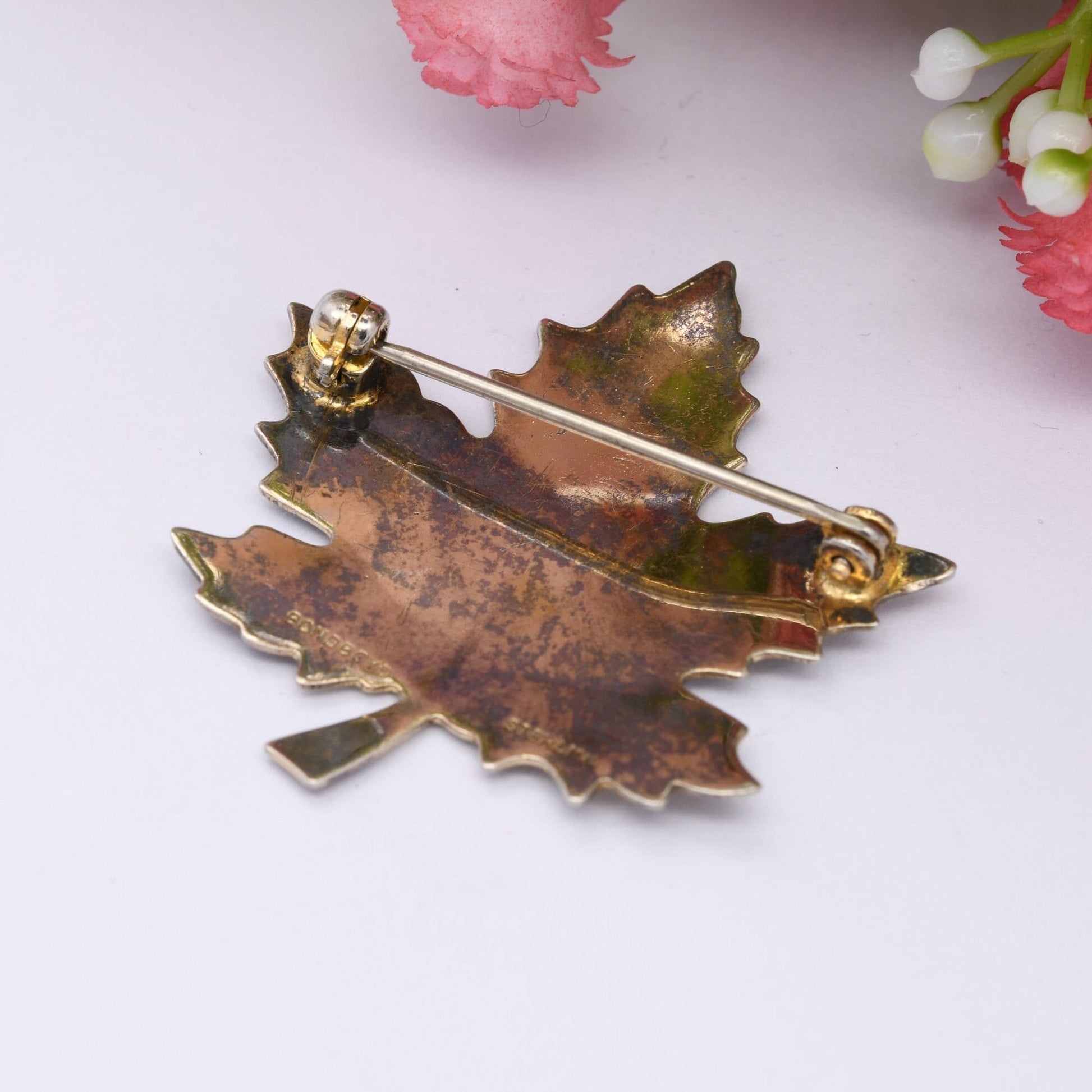 Vintage Bond Boyd Sterling Silver Canada Maple Leaf Brooch - Silver Canadian Souvenir