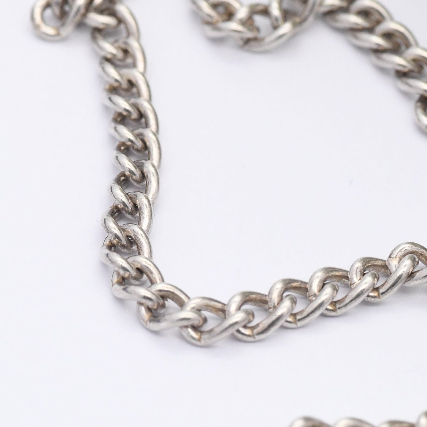 Vintage Sterling Silver Albert Chain with T-Bar & Dog Clip 1975 with Antique 1912 Sixpence Coin Love Token | Victorian Style Watch Chain