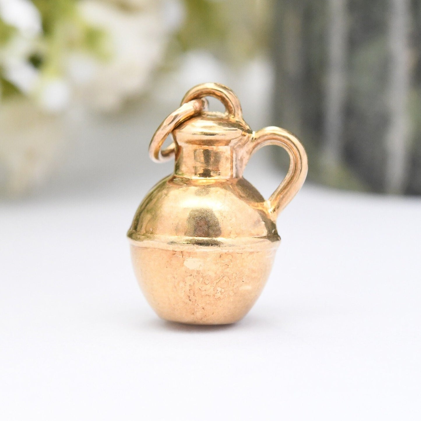 Vintage 9ct Gold Jug Charm Pendant 1973 - Water Pitcher with a handle