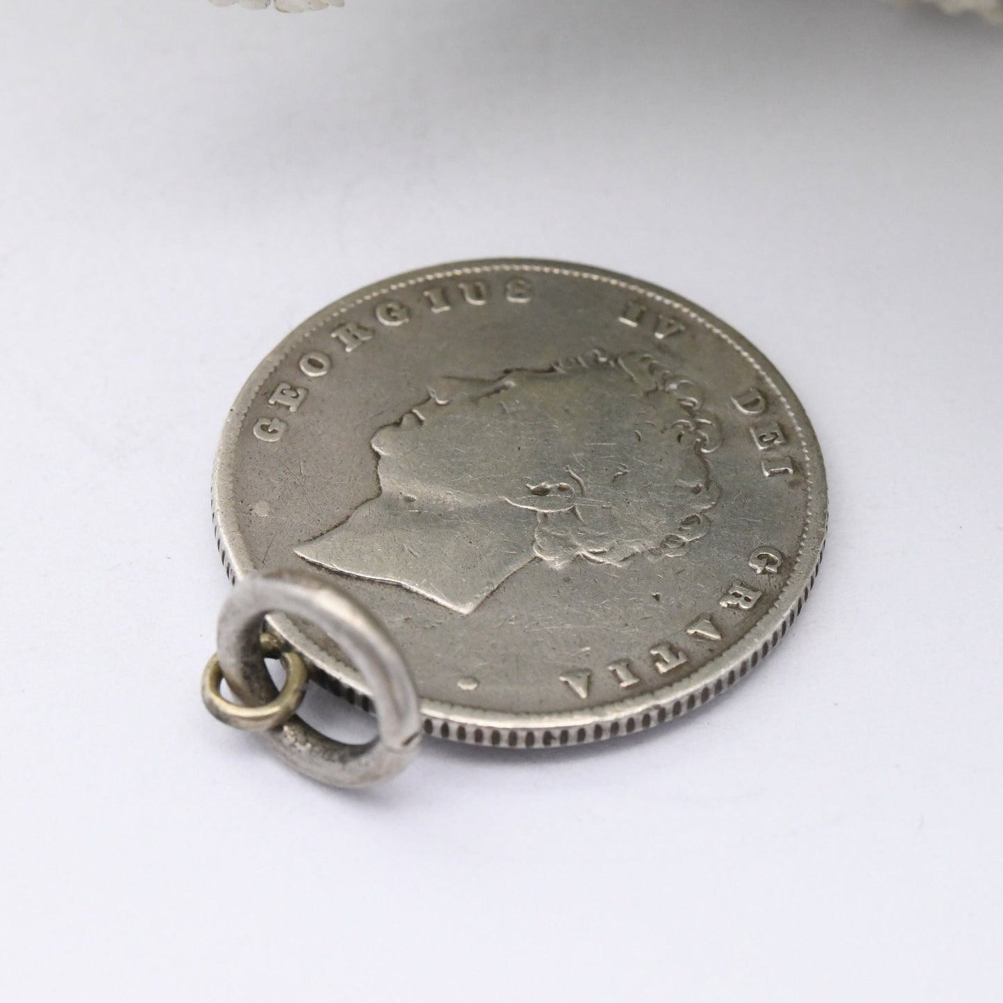 Antique 1826 Sterling Silver George IV Shilling Coin Pendant - Old British Silver Coin Jewellery | Georgian