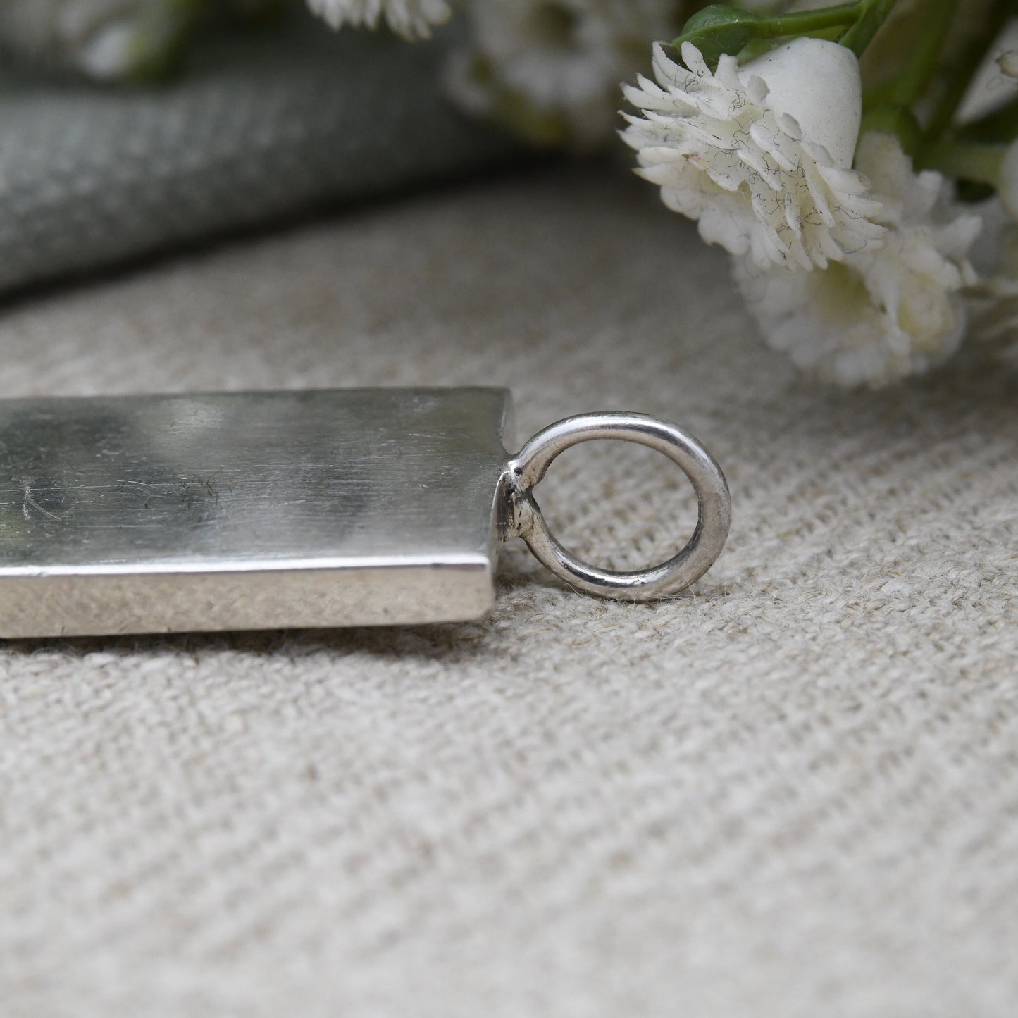 Vintage Sterling Silver Ingot Pendant 1977 with Queen Elizabeth II Silver Jubilee Stamp - Hallmarked in Birmingham | Mid-Century Necklace