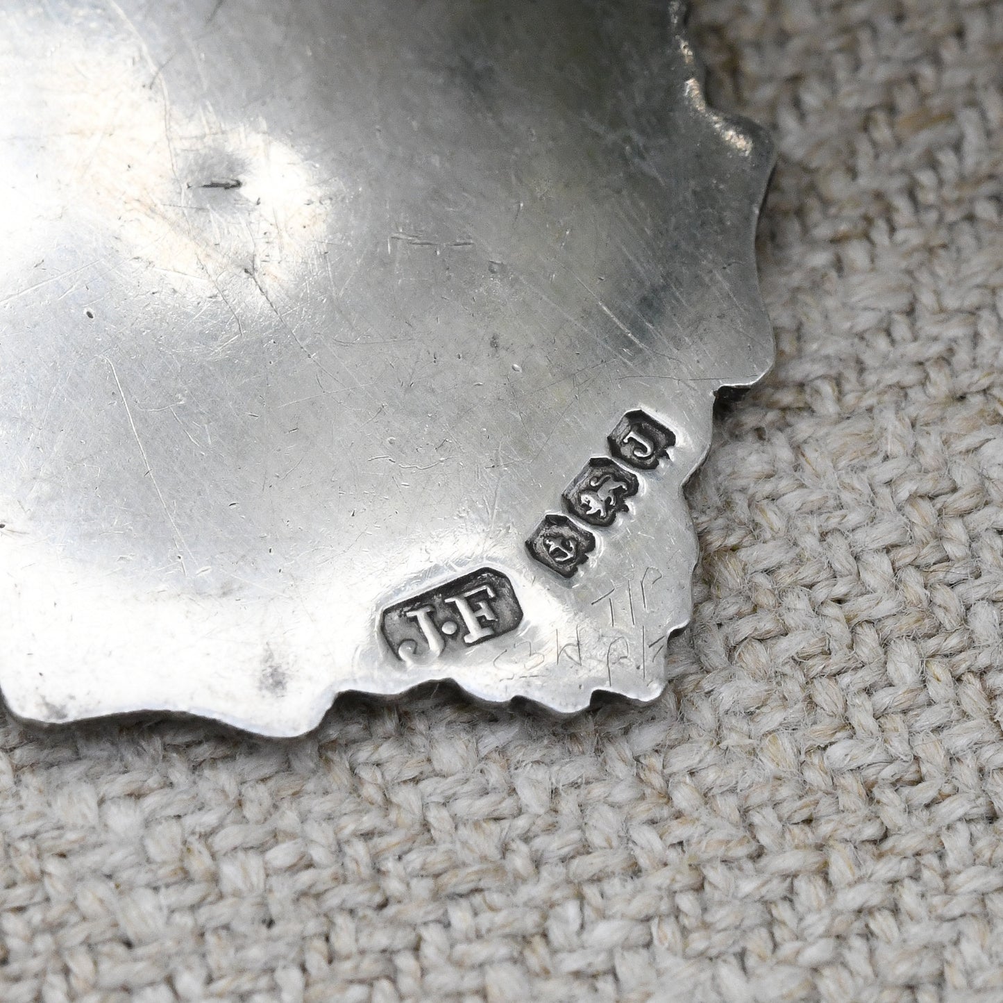 Vintage Sterling Silver Watch Fob Pendant 1933 by James Fenton - with Blank Shield to the Front