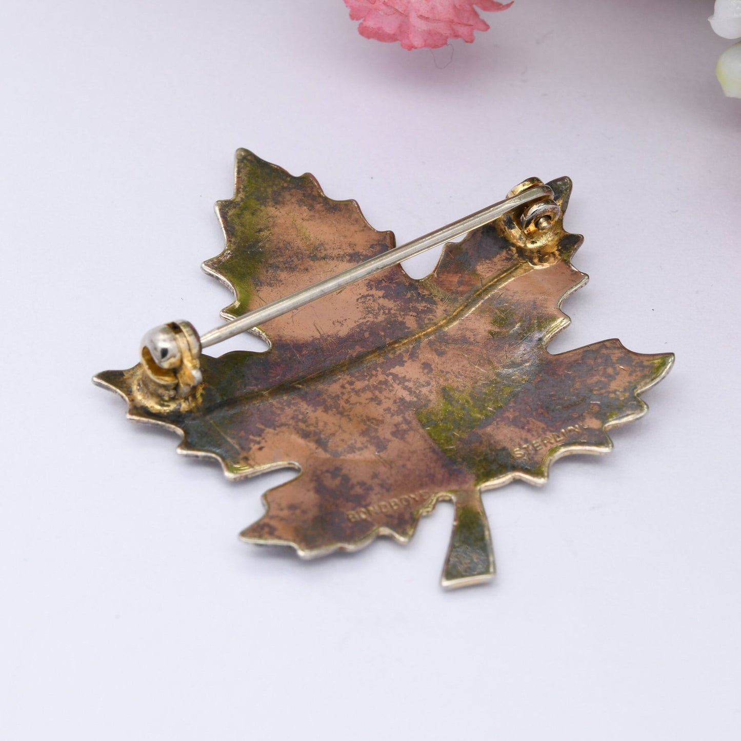 Vintage Bond Boyd Sterling Silver Canada Maple Leaf Brooch - Silver Canadian Souvenir