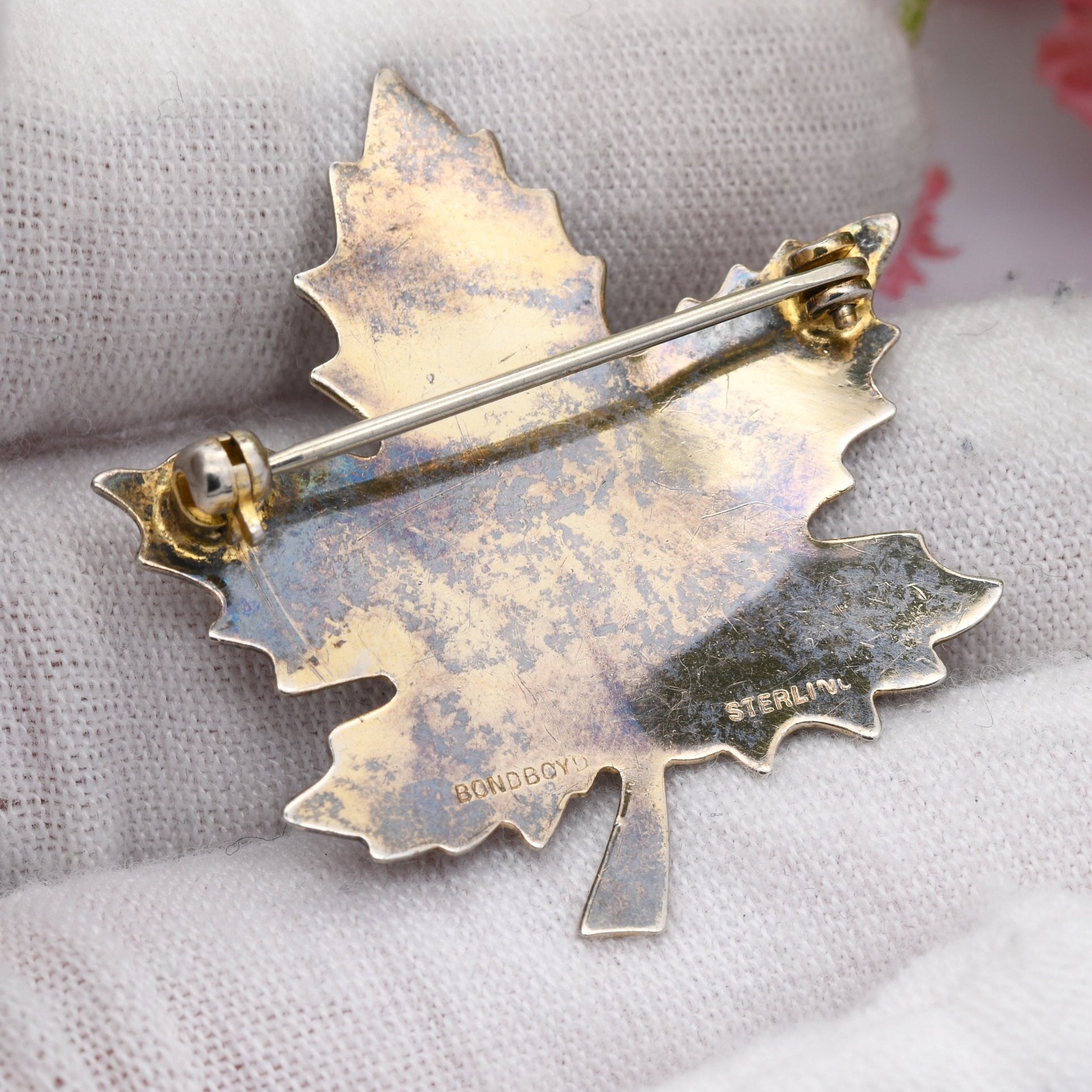 Vintage Bond Boyd Sterling Silver Canada Maple Leaf Brooch - Silver Canadian Souvenir