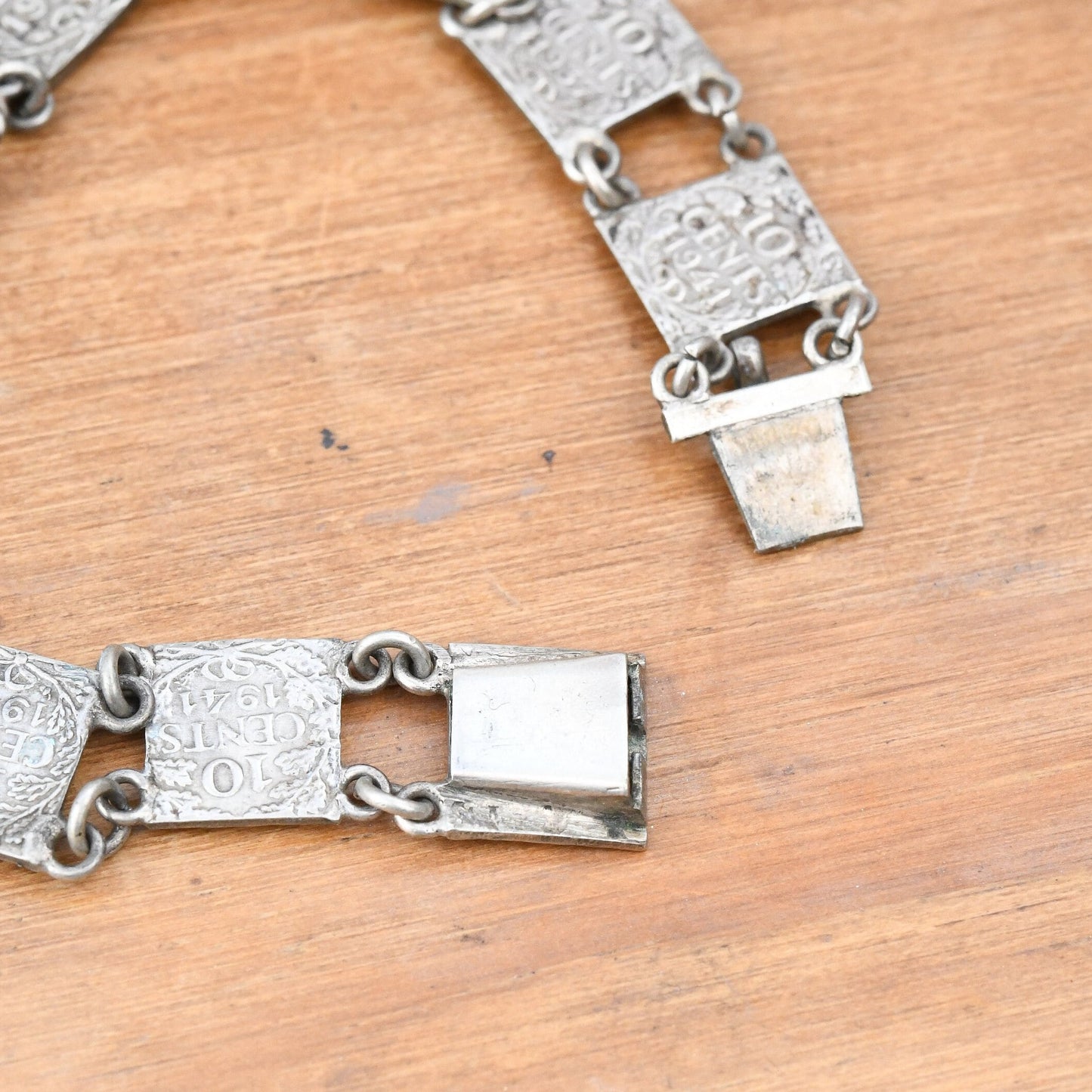 Vintage Silver Wilhelmina Dutch Coin Bracelet 1930s 1940s - Queen of Netherlands | Cut Out Silver Coin Jewellery