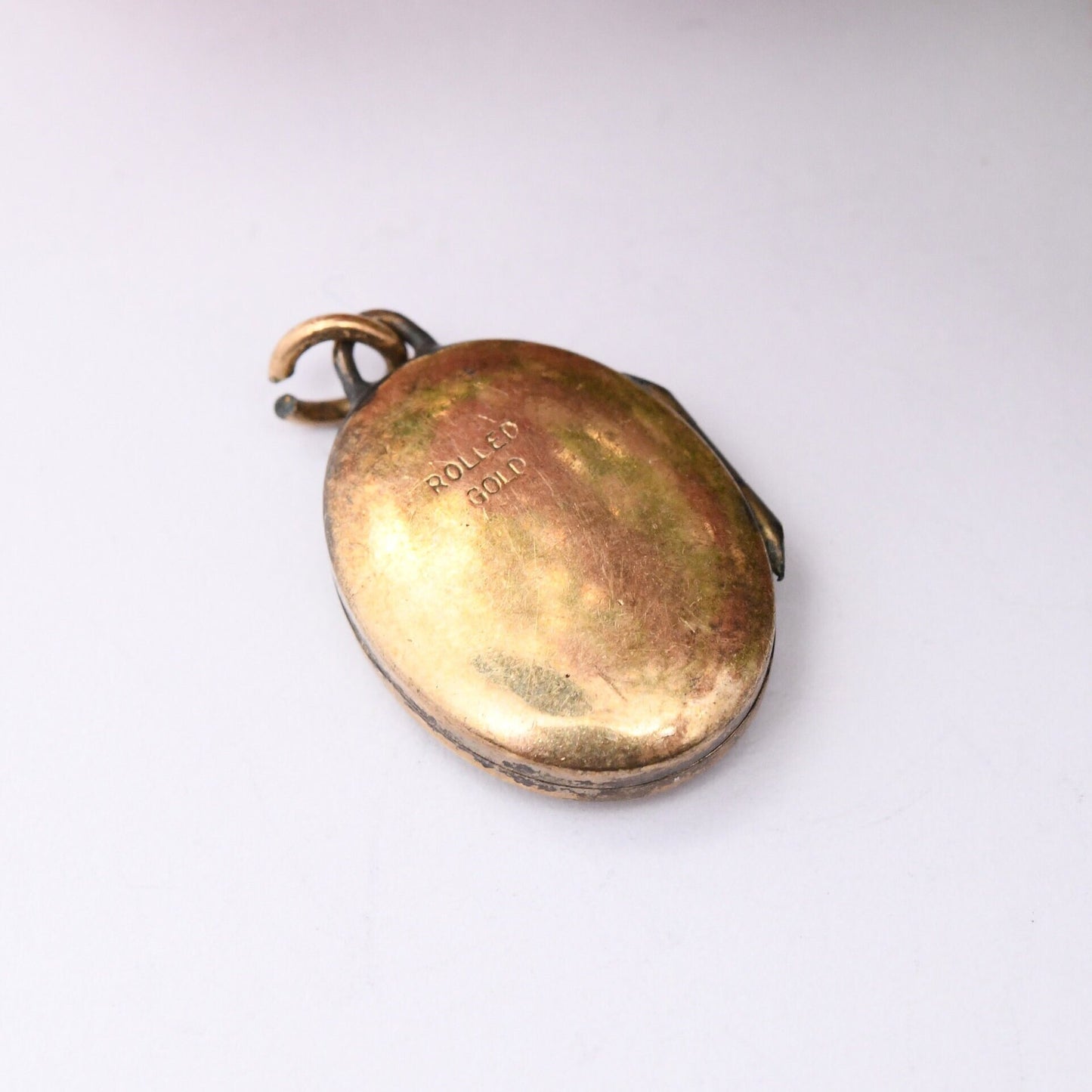 Vintage Rolled Gold Locket Pendant - Engraved Design | Small Photo Necklace