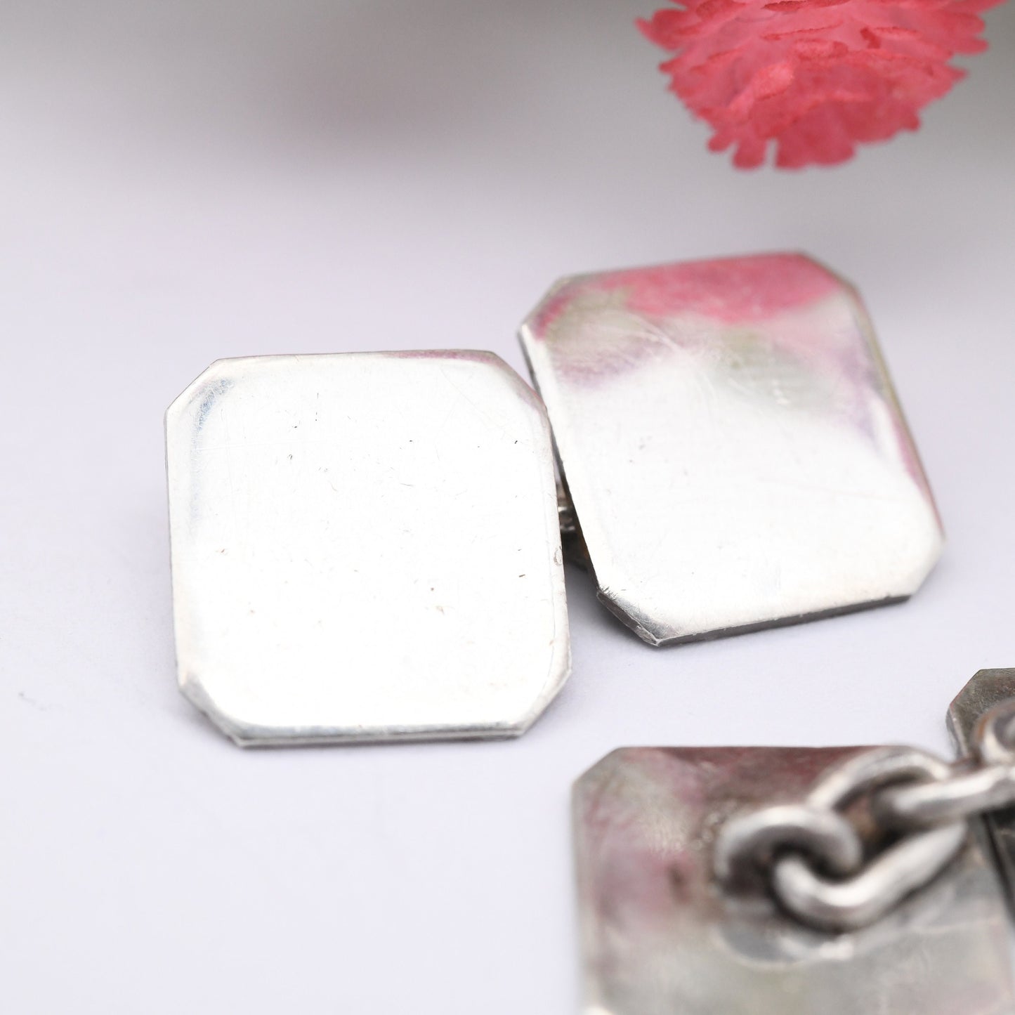 Vintage Sterling Silver Cufflinks - Mid-Century Minimalist Silver | Gift for Him | Shirt Accessory