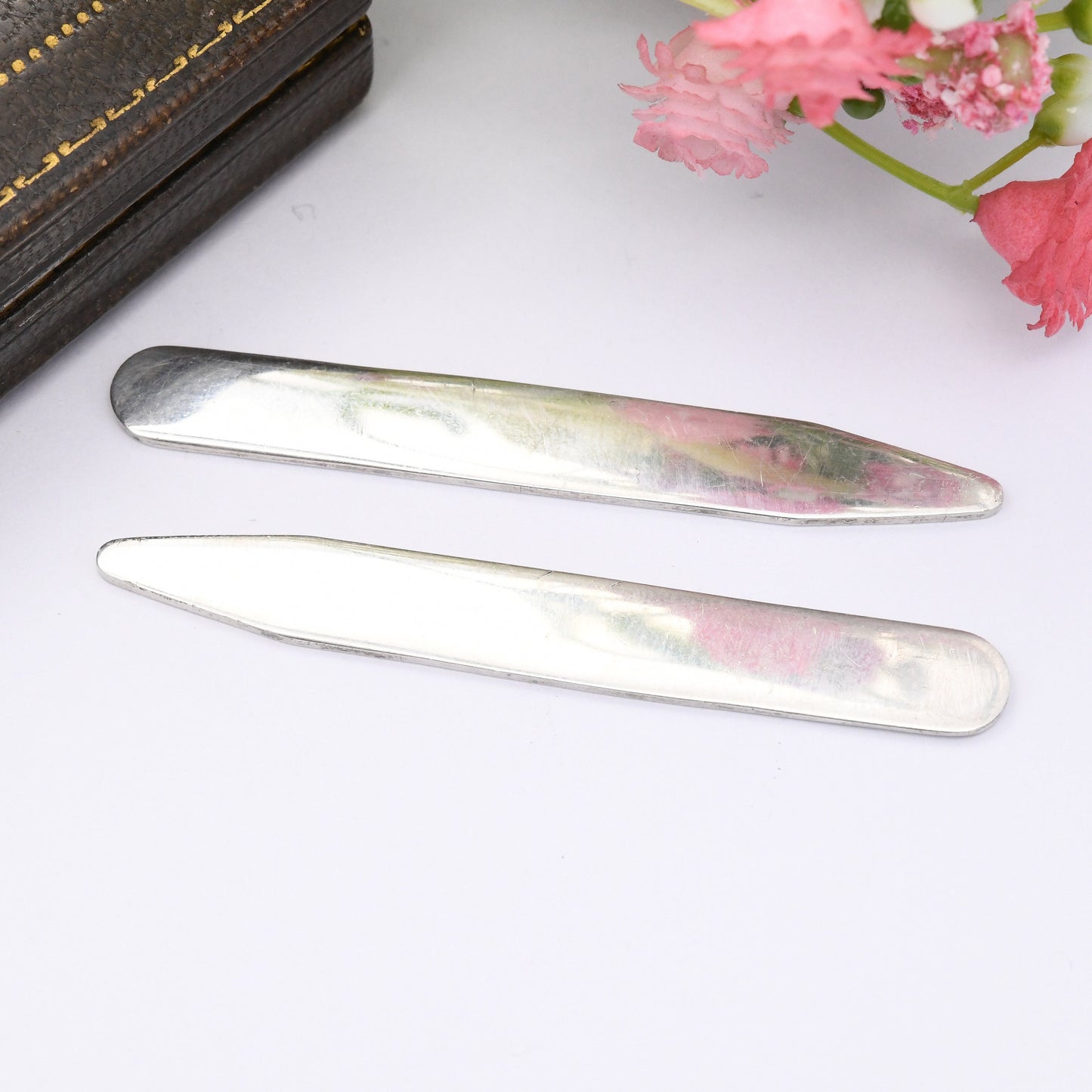 T. M. Lewin Sterling Silver Collar Bones 1955 - Hallmarked Silver Collar Stiffeners | Gift for Him