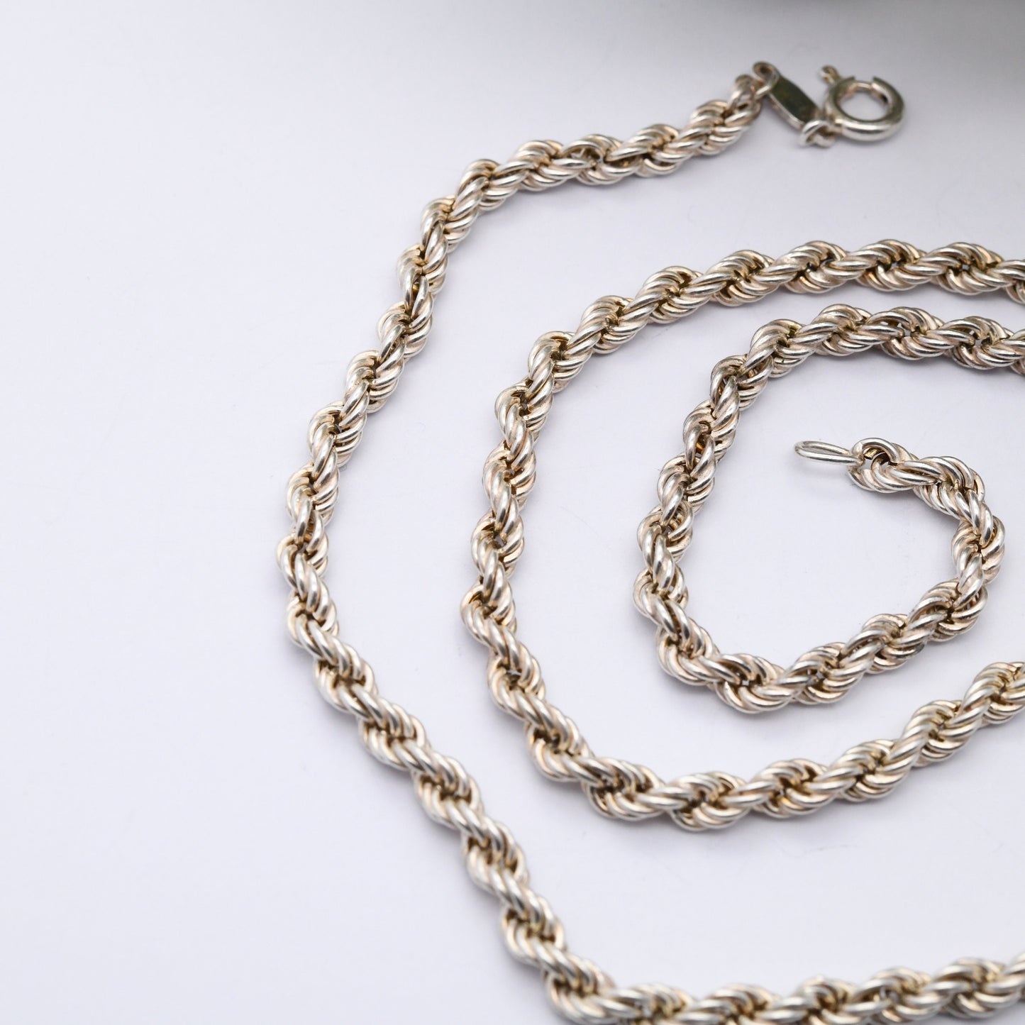 Vintage Sterling Silver Rope Twist Chain Necklace 1988 - Chunky Unisex Design | 20"