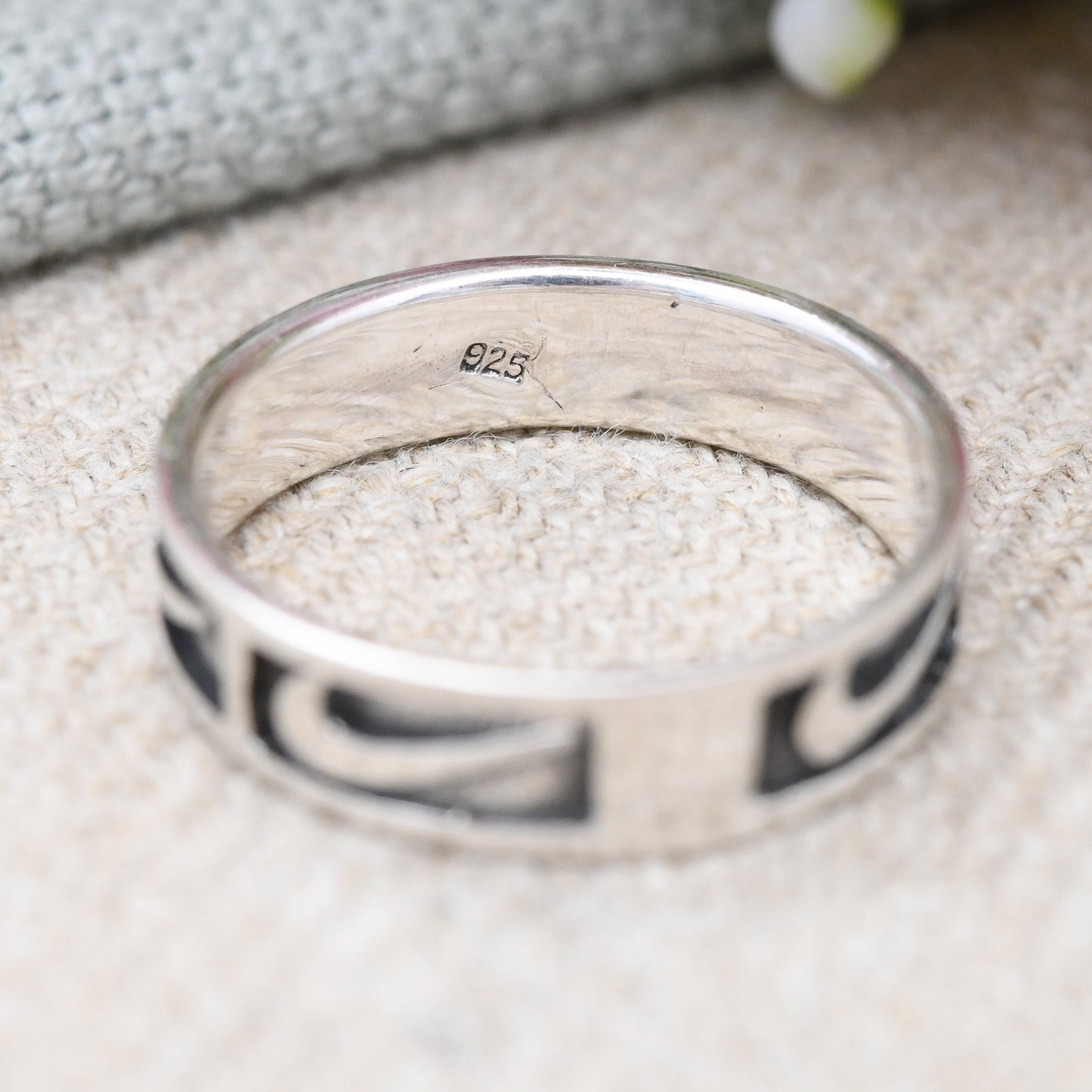 Vintage Sterling Silver Nike Logo Band Ring - Nike Tick Swoosh | Just Do It | Unisex Sports Brand Band | UK Size - P | US Size - 7 1/2