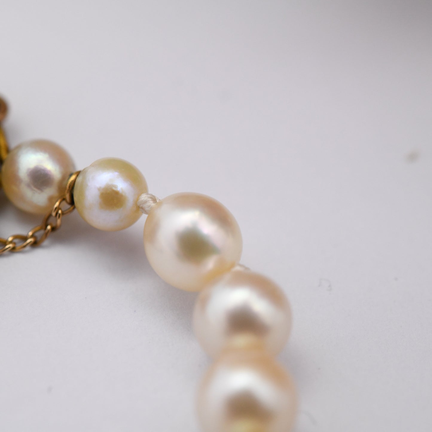 Vintage 9ct Gold Clasp Pearl Necklace in Vintage Ciro Box Receipt - Beautiful Amethyst Crystal Clasp | Length 20" 51cm | Round Cultured Bead